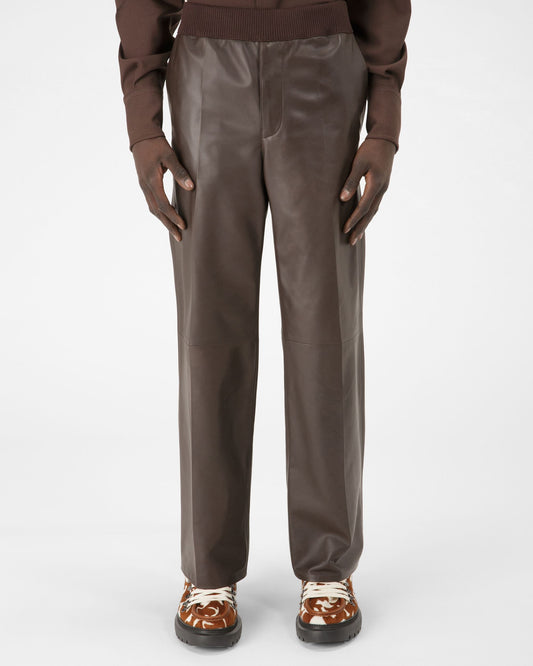 Leather Trousers In Ebony Brown