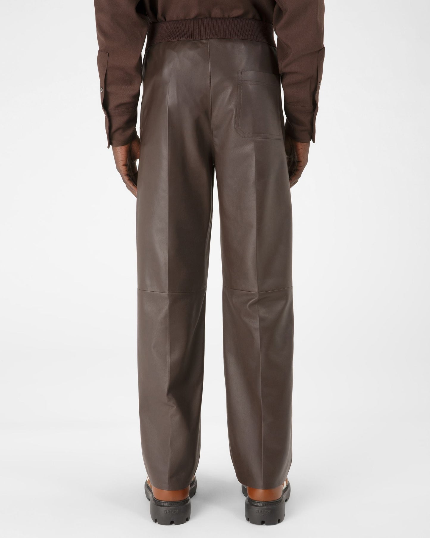 Leather Trousers In Ebony Brown