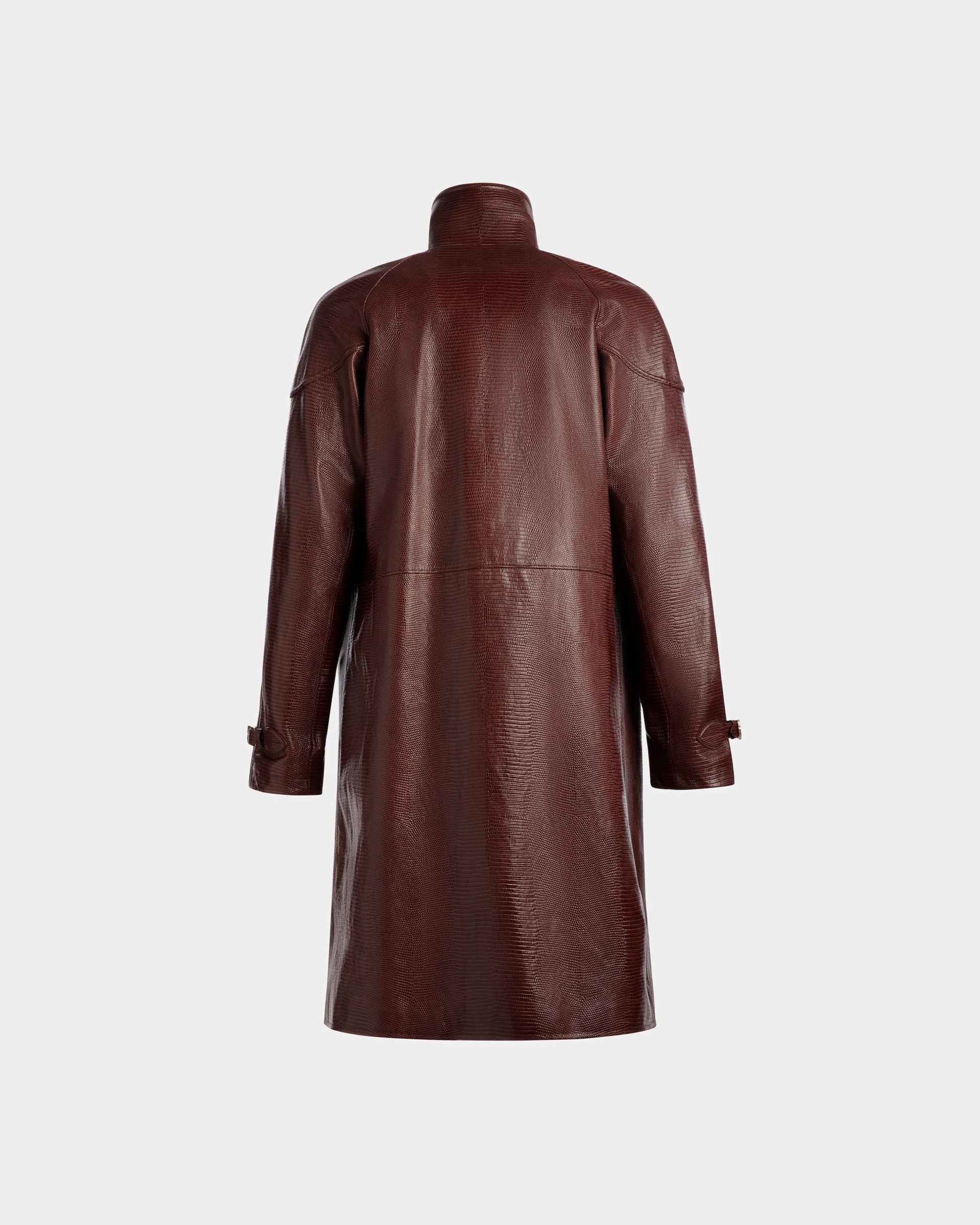 Pea Coat | Men's Coat | Burgundy Leather | Bally | Still Life Back