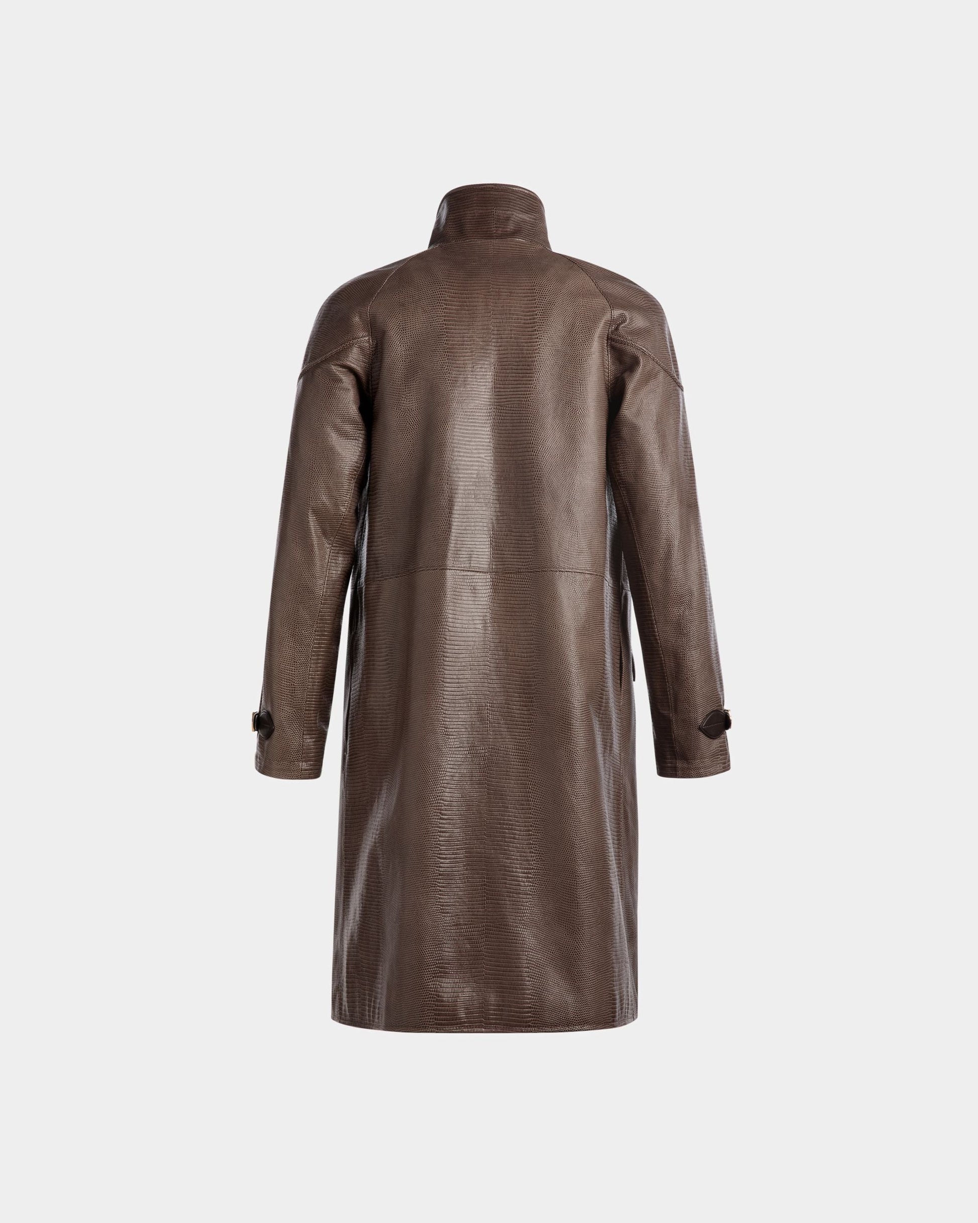 Pea Coat | Men's Coat | Grey Leather | Bally | Still Life Back