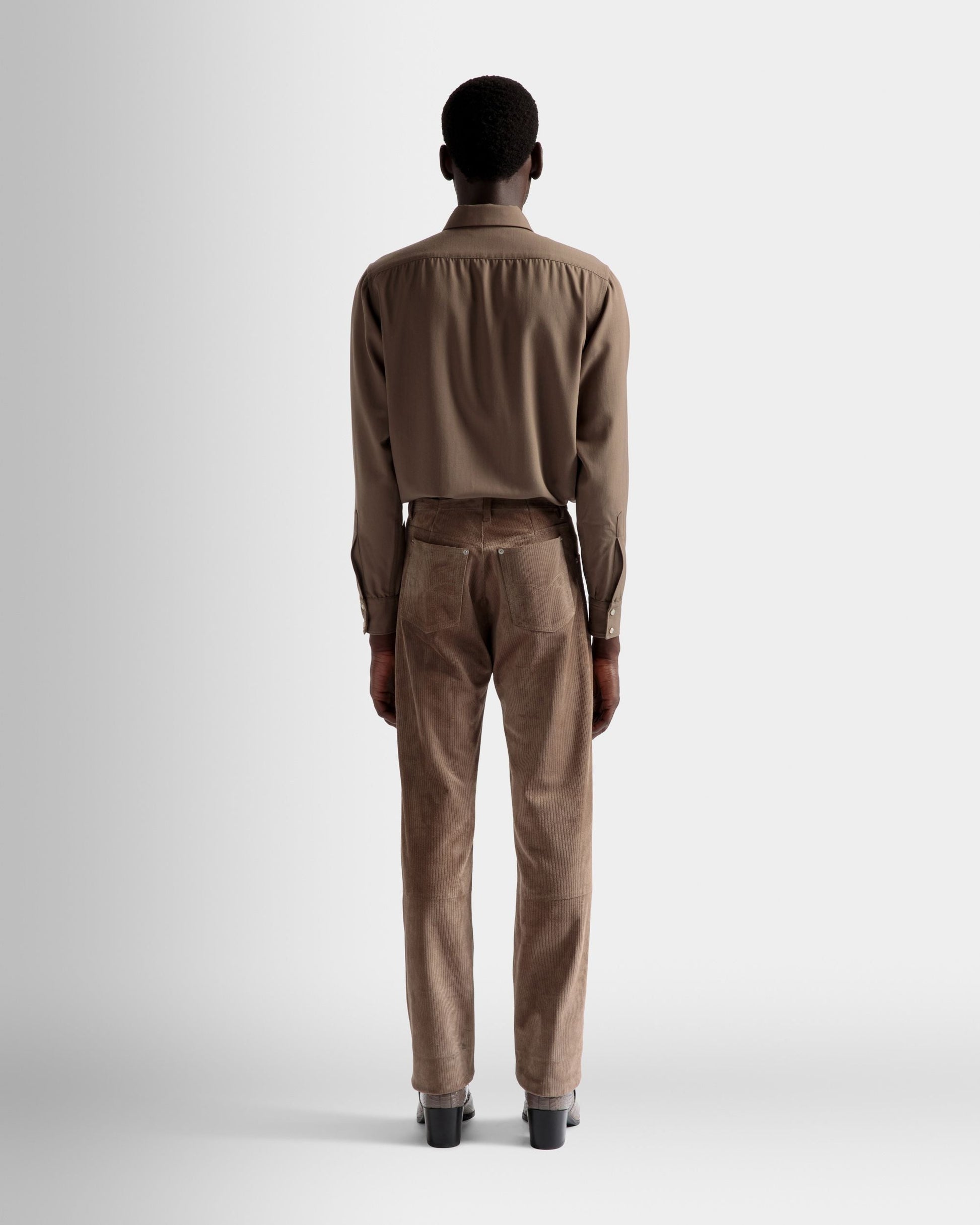 Straight Trousers | Men's Trousers | Sepia Leather | Bally | On Model Back