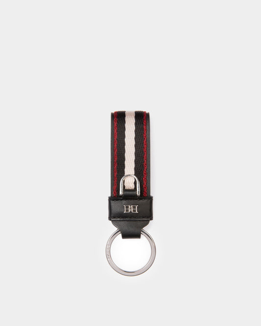 Baronn Fabric And Leather Key Holder In Black