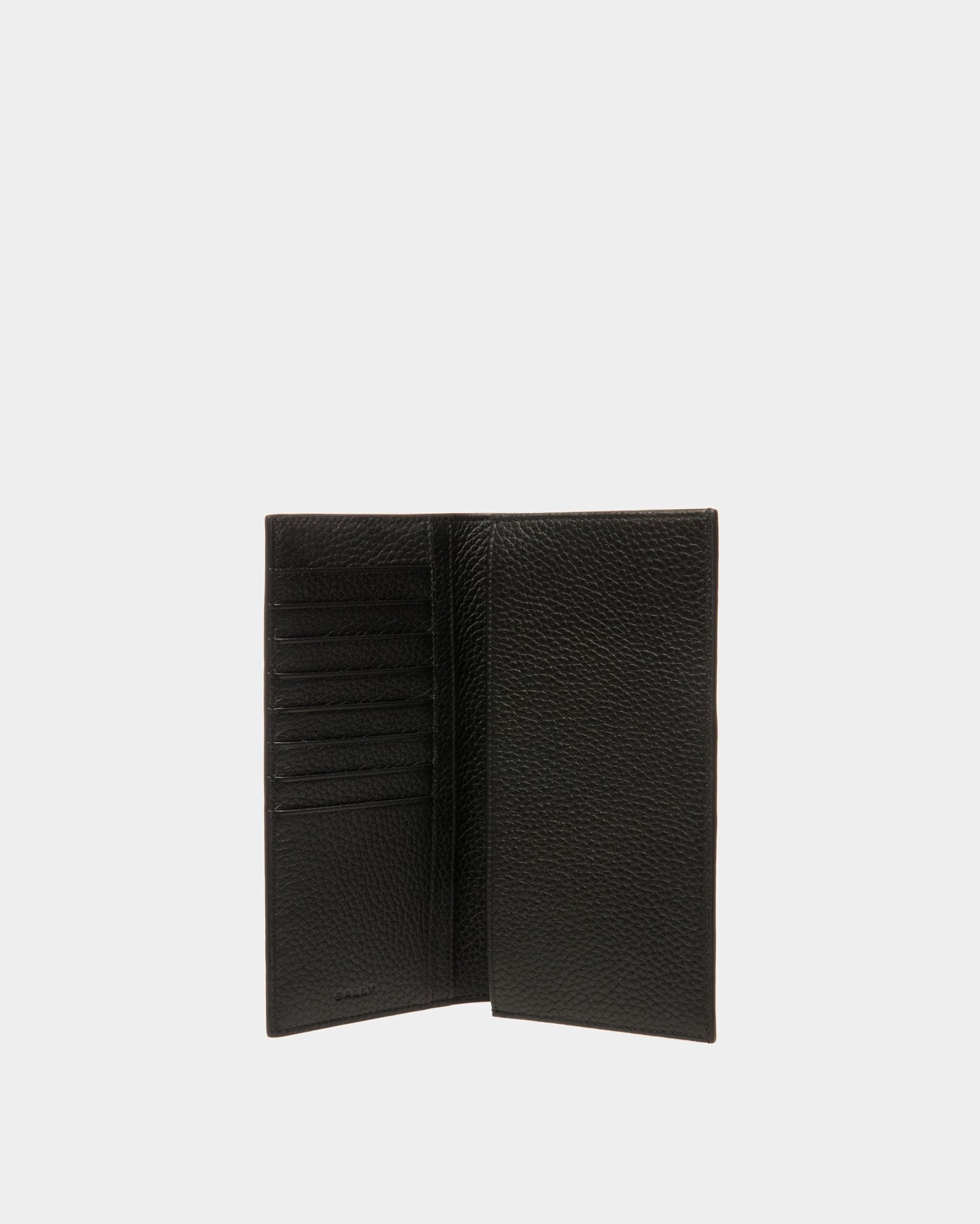 Ribbon Continental Wallet | Men's Wallet | Black Leather | Bally | Still Life Open / Inside