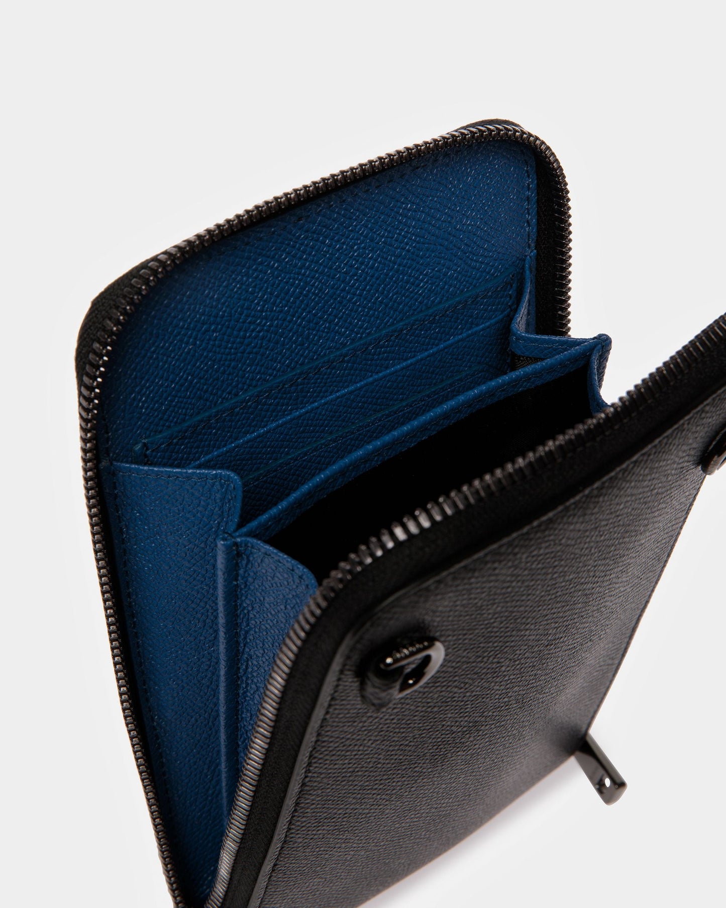 Brantlee Leather Carry Case In Black And Blue Neon