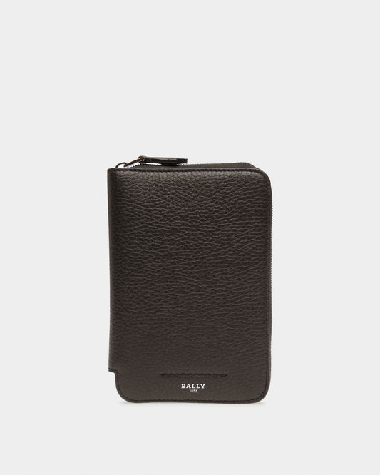 Serwyn Leather Travel Wallet In Black