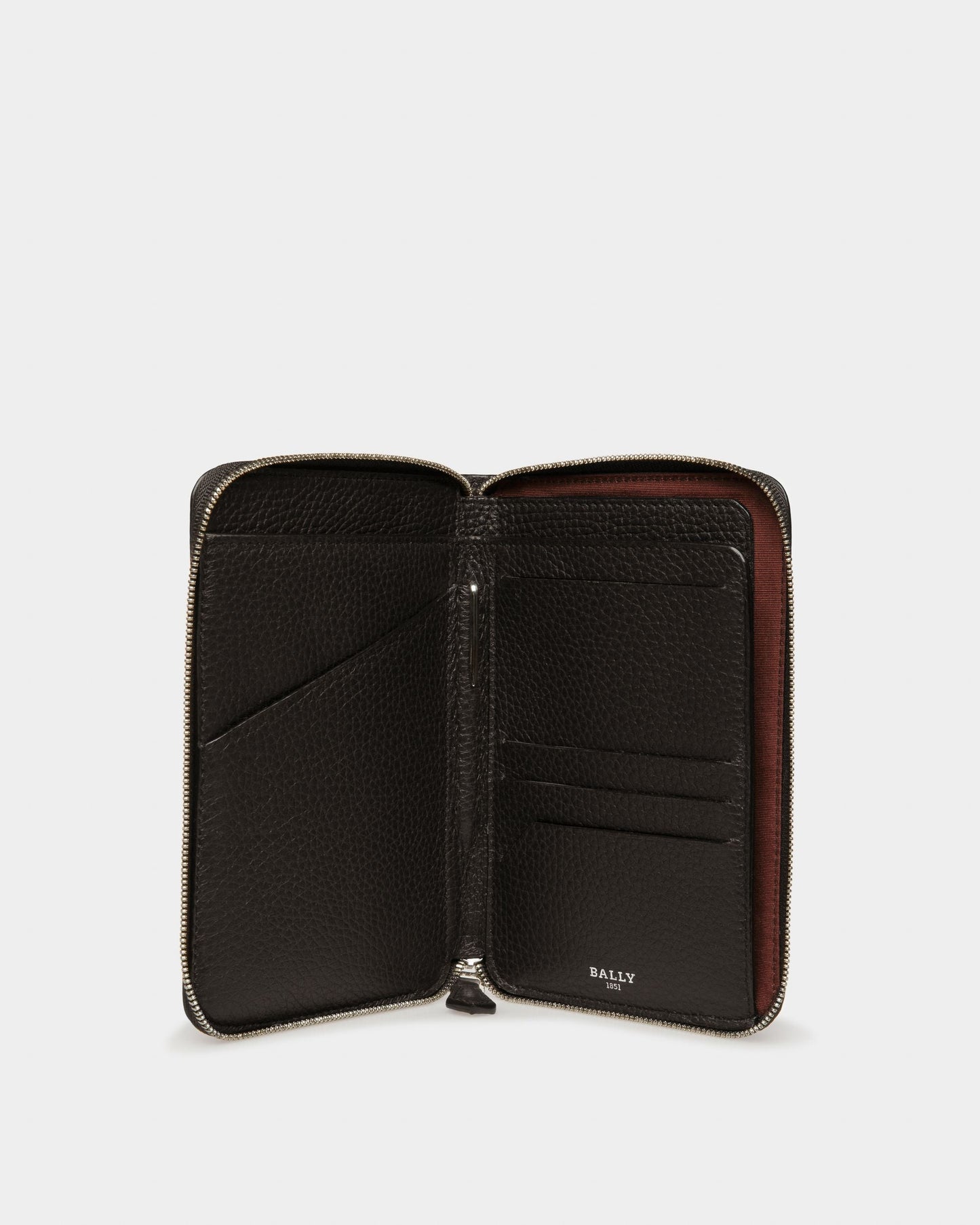 Serwyn Leather Travel Wallet In Black
