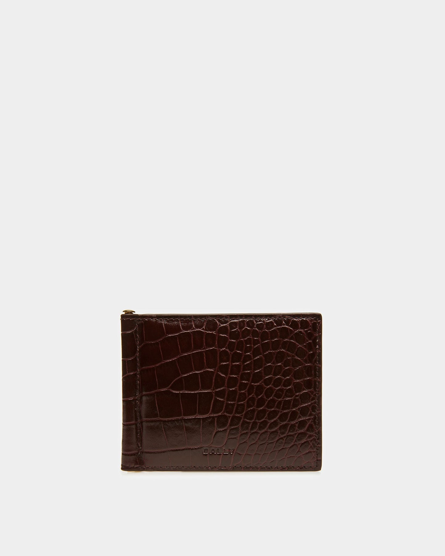 Bifold Clip Wallet In Crocodile Embossed