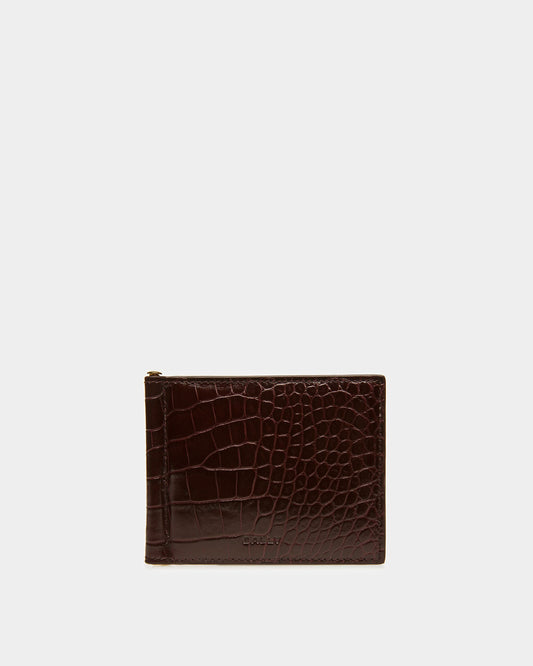 Bifold Clip Wallet In Crocodile Embossed