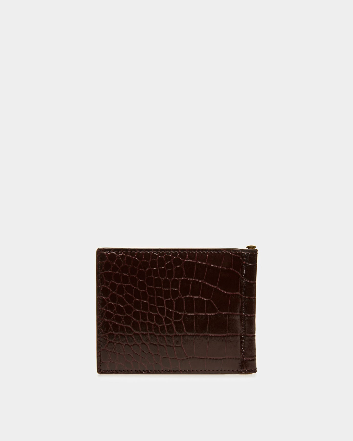 Bifold Clip Wallet In Crocodile Embossed
