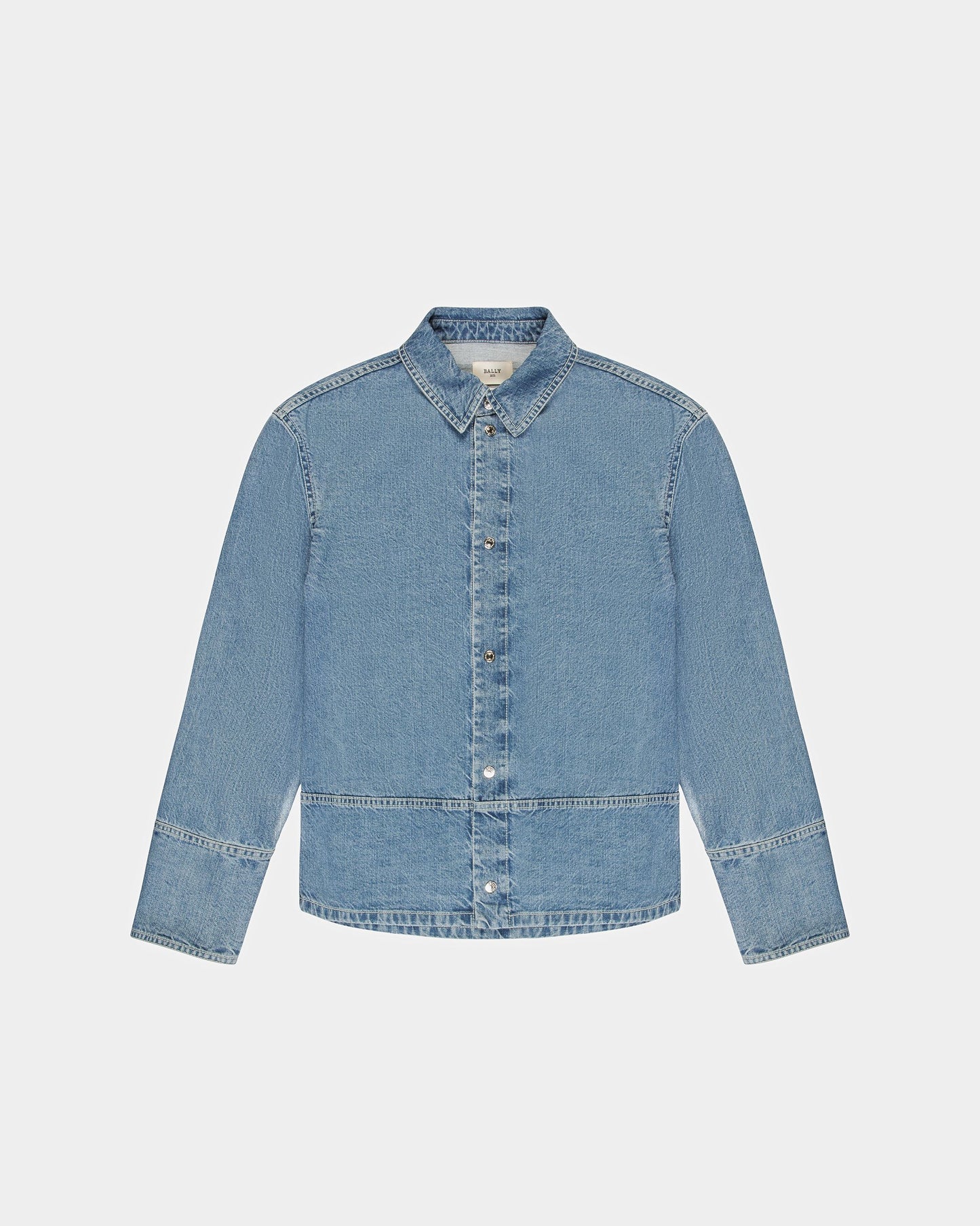 Cotton Shirt In Light Blue Denim