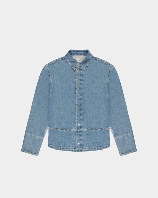 Cotton Shirt In Light Blue Denim