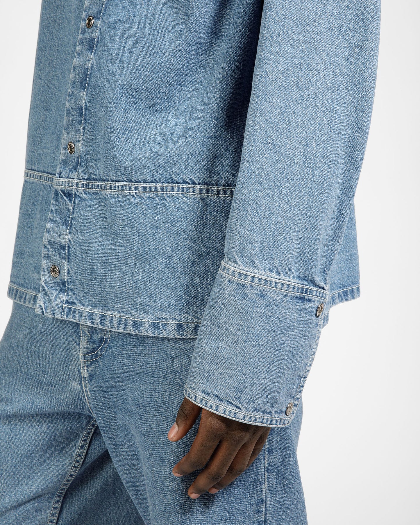 Cotton Shirt In Light Blue Denim