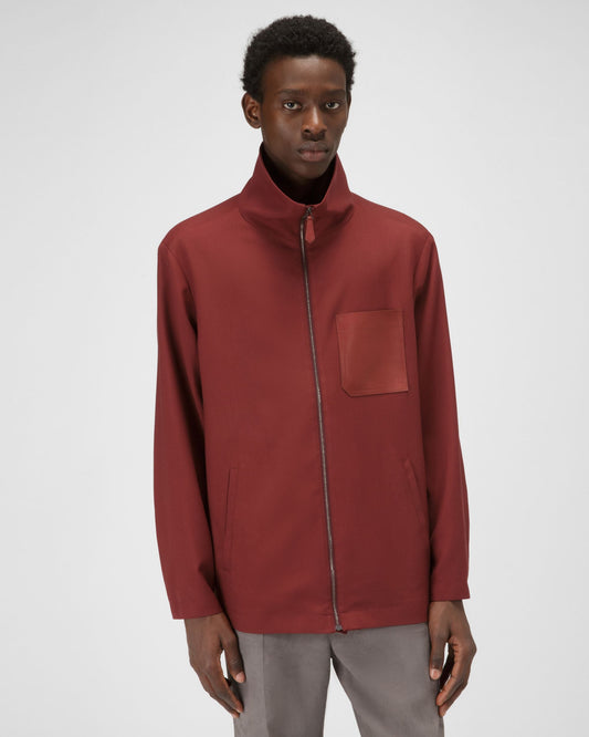Wool Bomber Jacket In Heritage Red