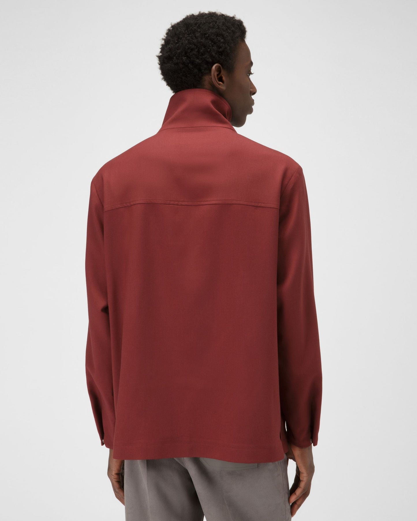 Wool Bomber Jacket In Heritage Red