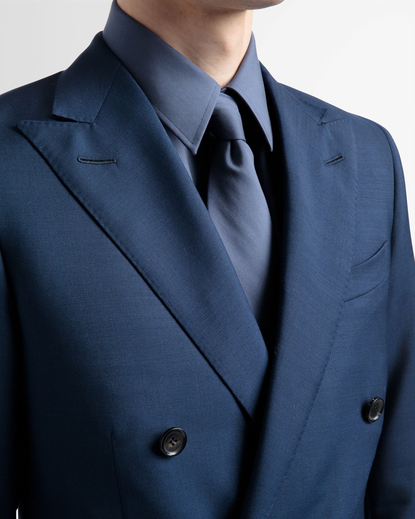 Wool Mix Double Breasted Jacket In Navy