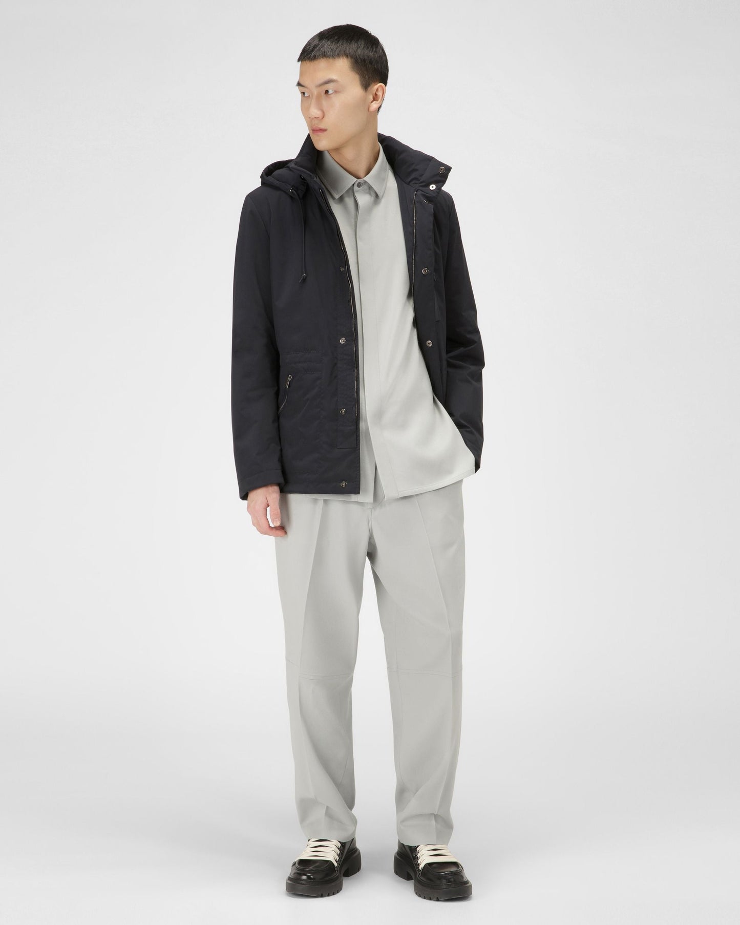 Polyester Coat In Navy