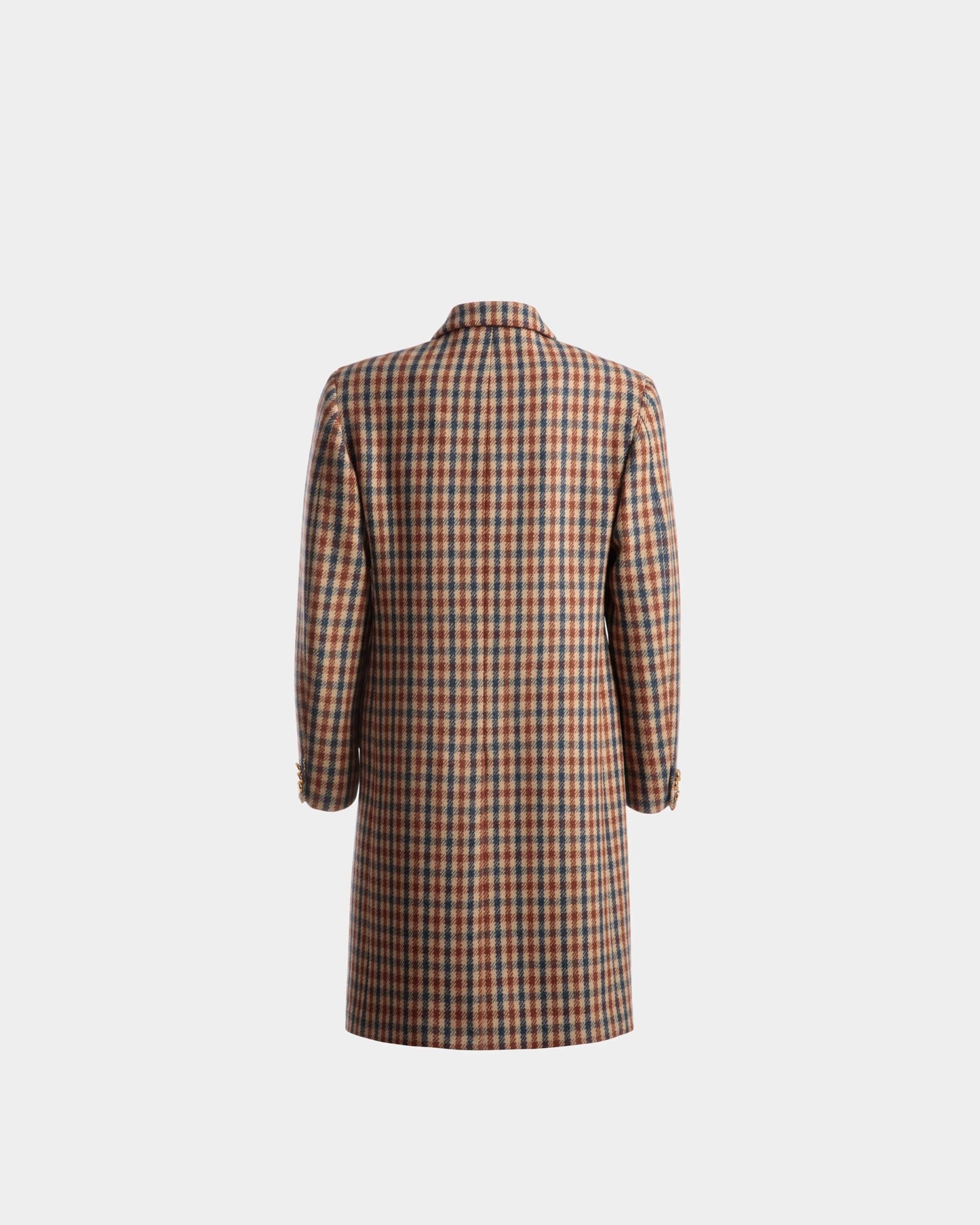 Checked Coat | Men's Outerwear | Brown Wool Mix | Bally | Still Life Back