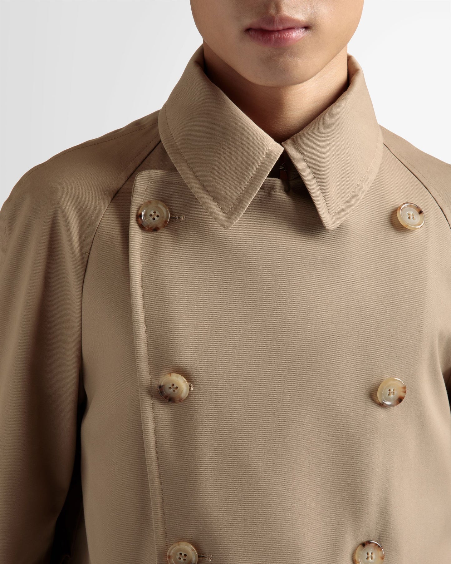 Trench Coat | Men's Outerwear | Brown Cotton | Bally | On Model Detail