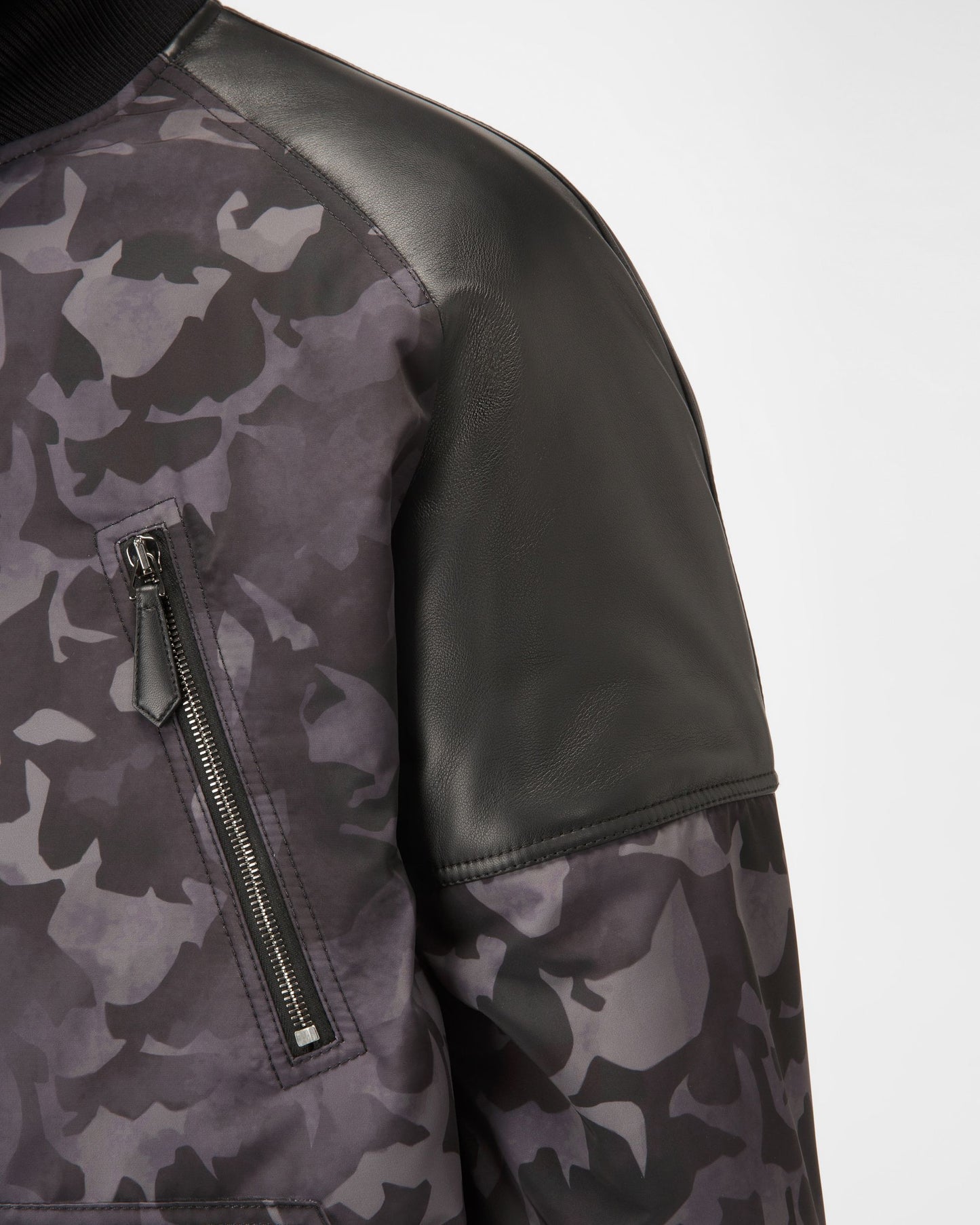 Recycled Nylon Bomber Jacket In Black