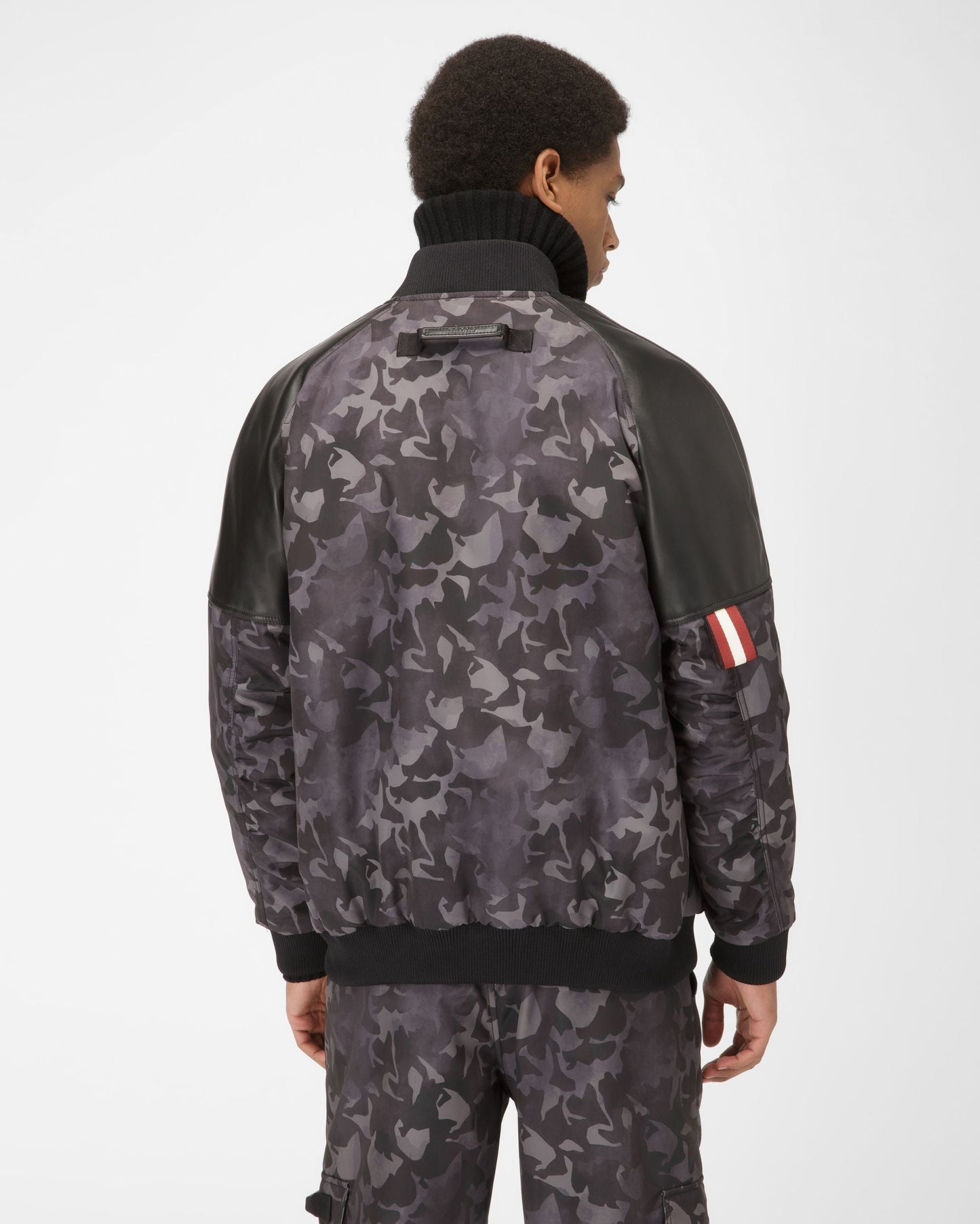 Recycled Nylon Bomber Jacket In Black