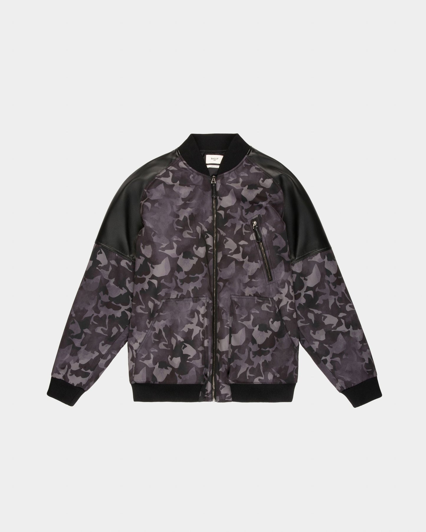 Recycled Nylon Bomber Jacket In Black