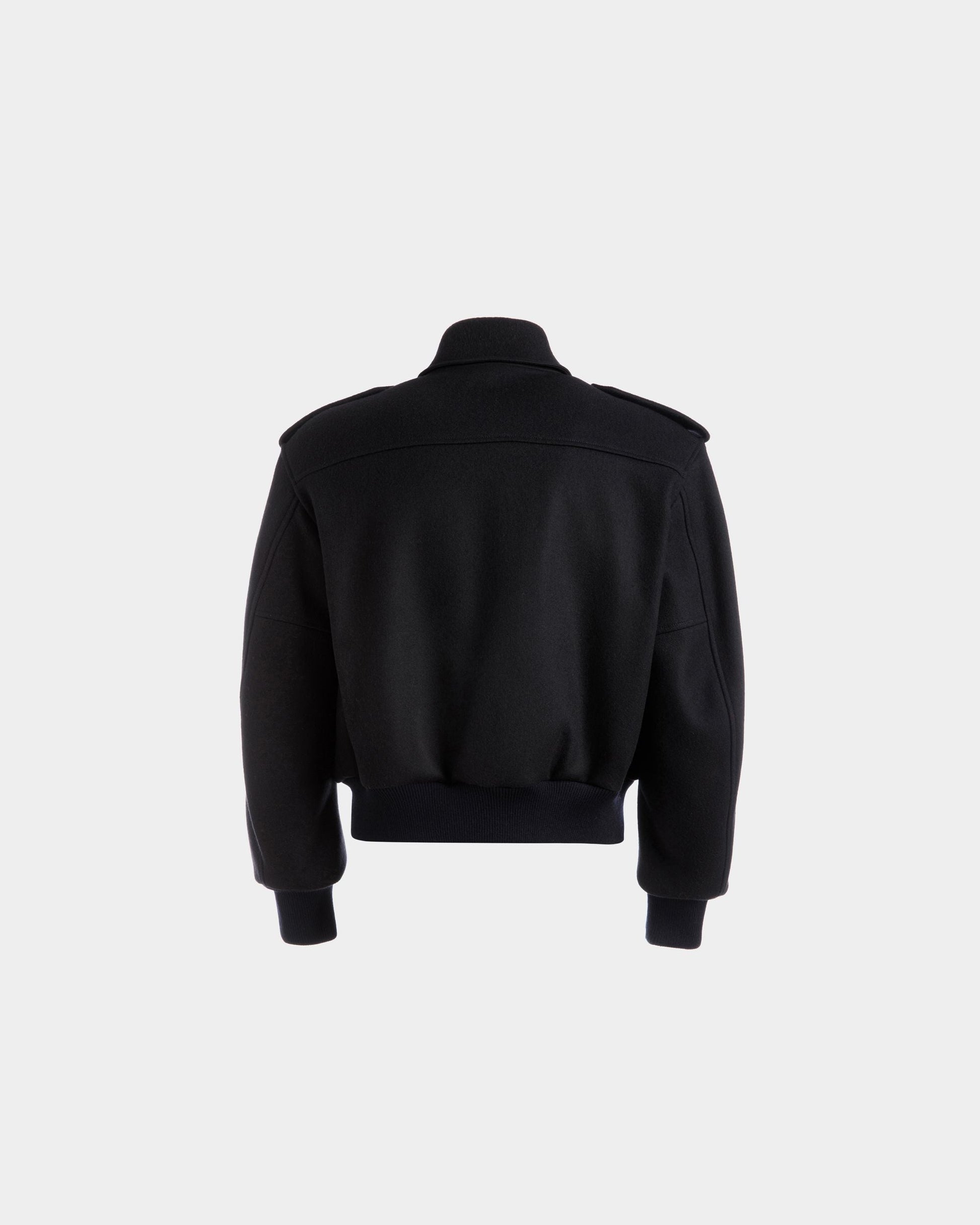 Bomber Jacket | Men's Outerwear | Navy Wool Mix | Bally | Still Life Back