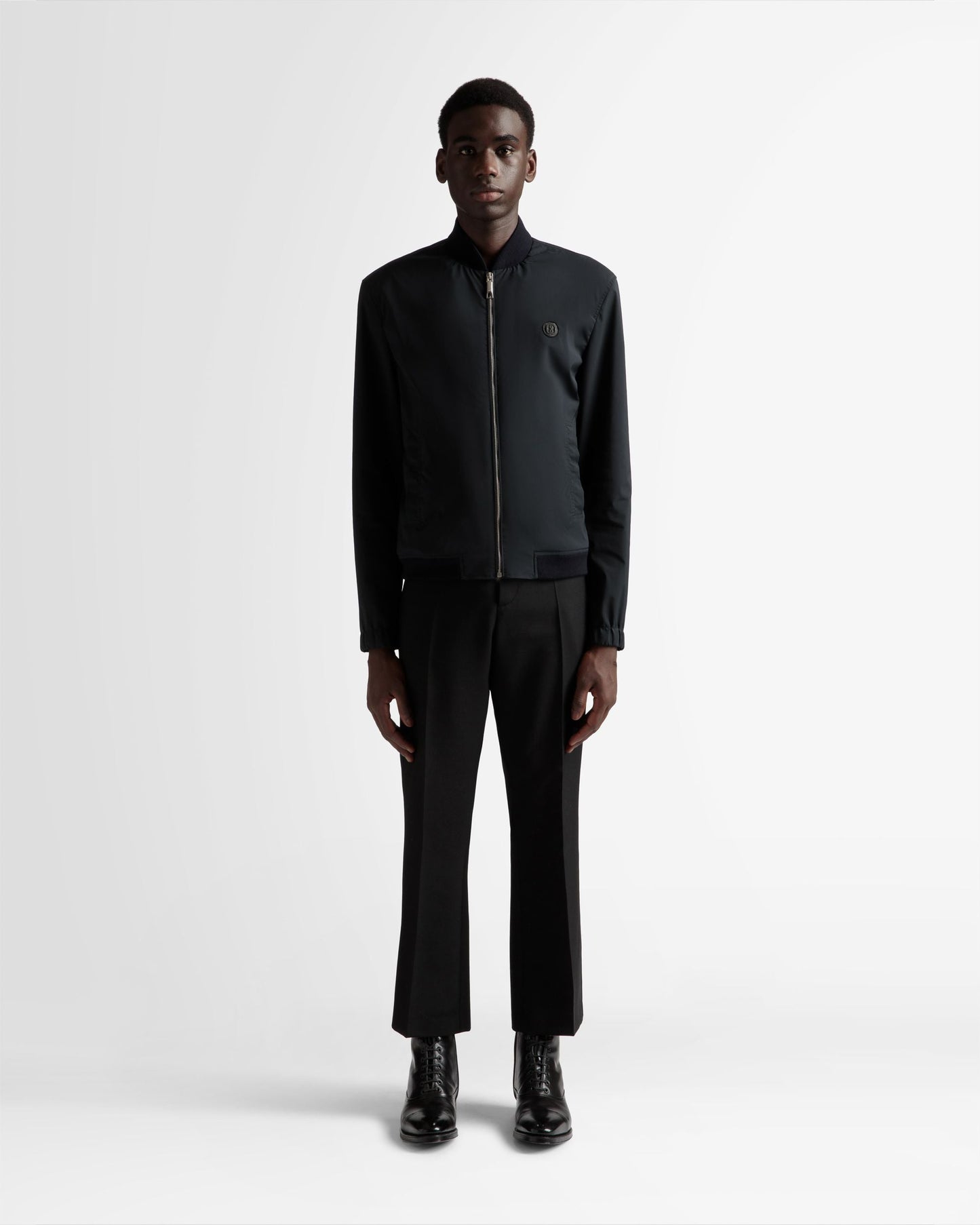 Bomber Jacket | Men's Jacket | Ink Polyester Mix | Bally | On Model Front