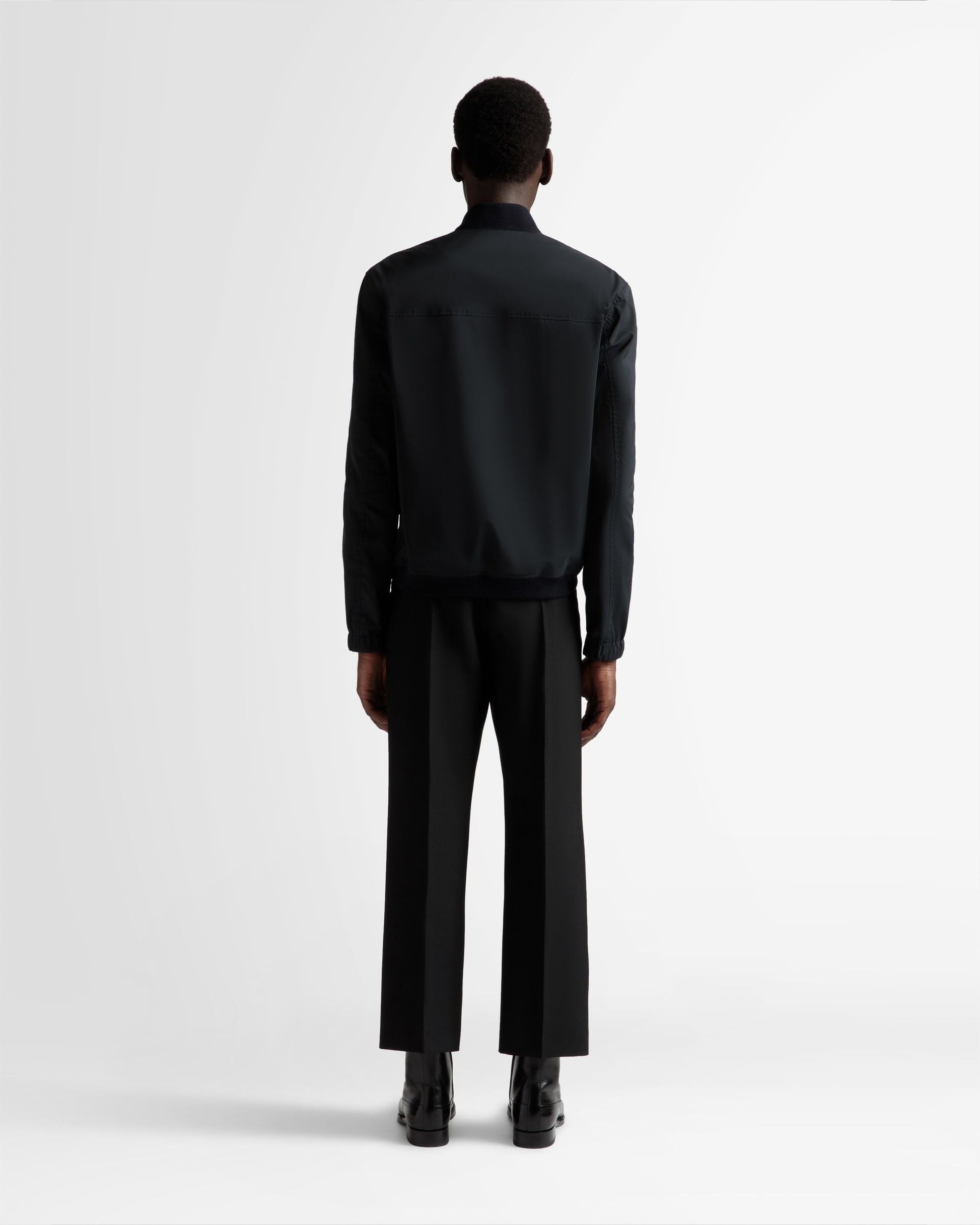 Bomber Jacket | Men's Jacket | Ink Polyester Mix | Bally | On Model Back