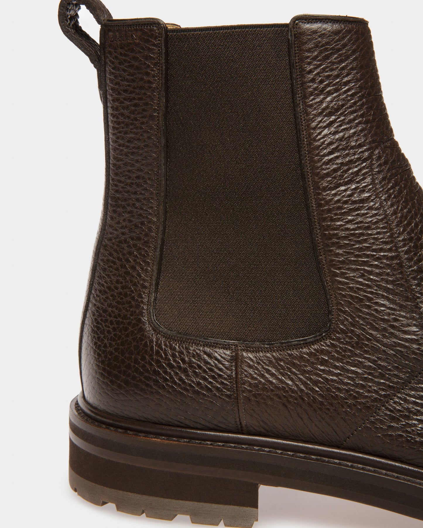 Mirno Leather Booties In Ebony Brown