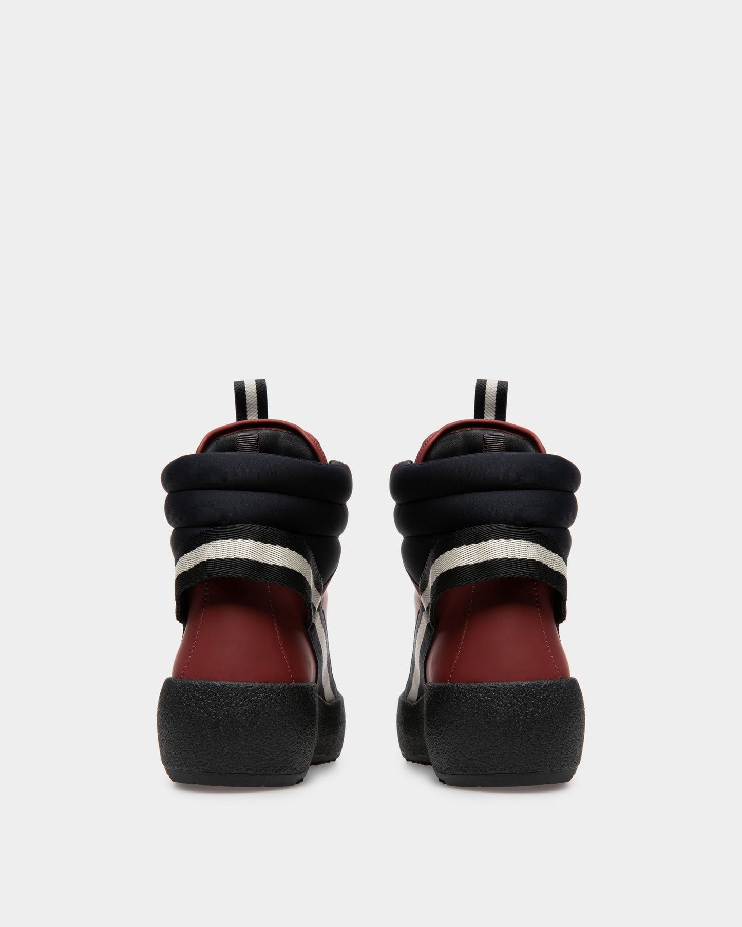 Clyde Leather Snow Boots In Black & Heritage Red