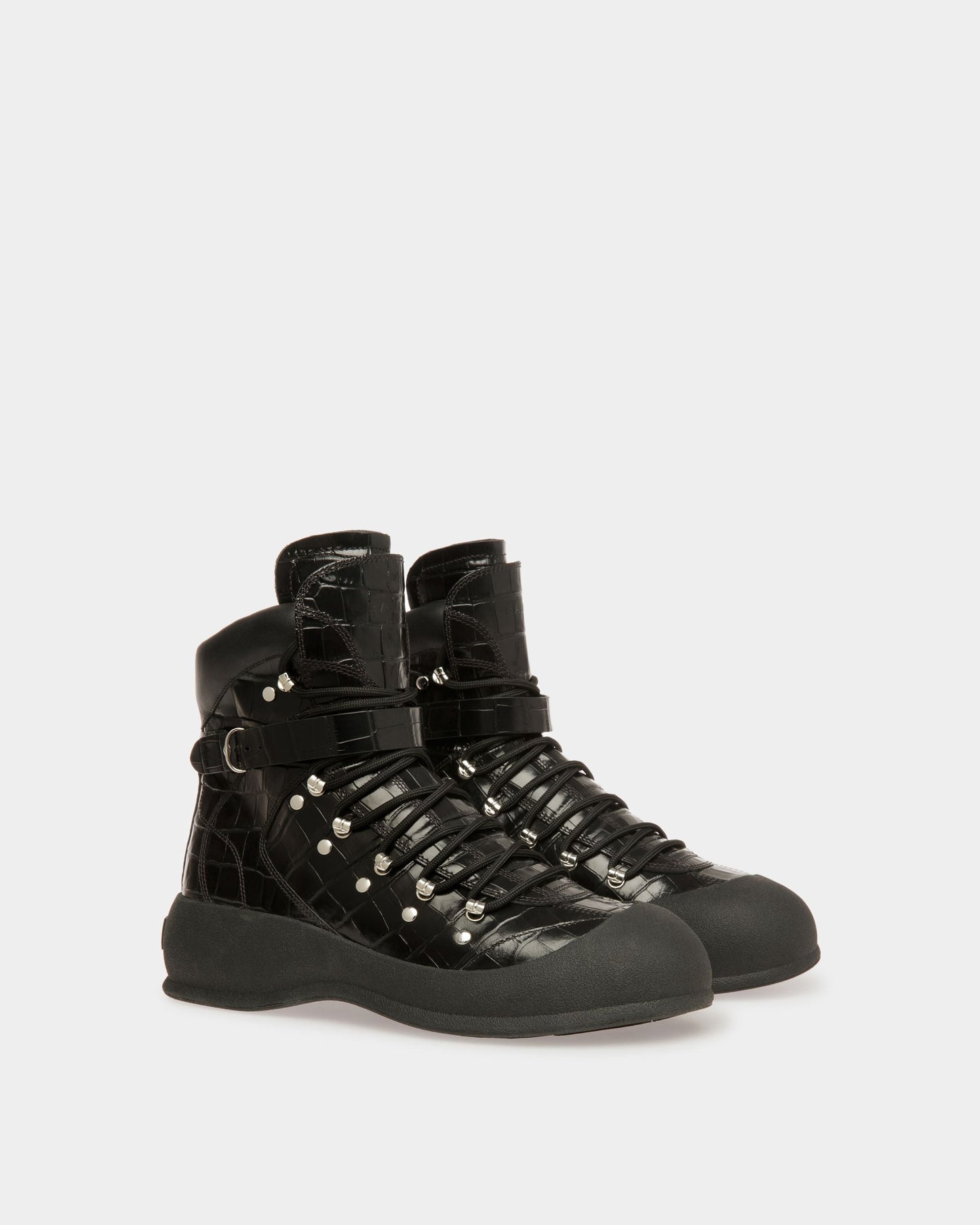 Clyff | Men's Boots | Black Leather | Bally | Still Life 3/4 Front
