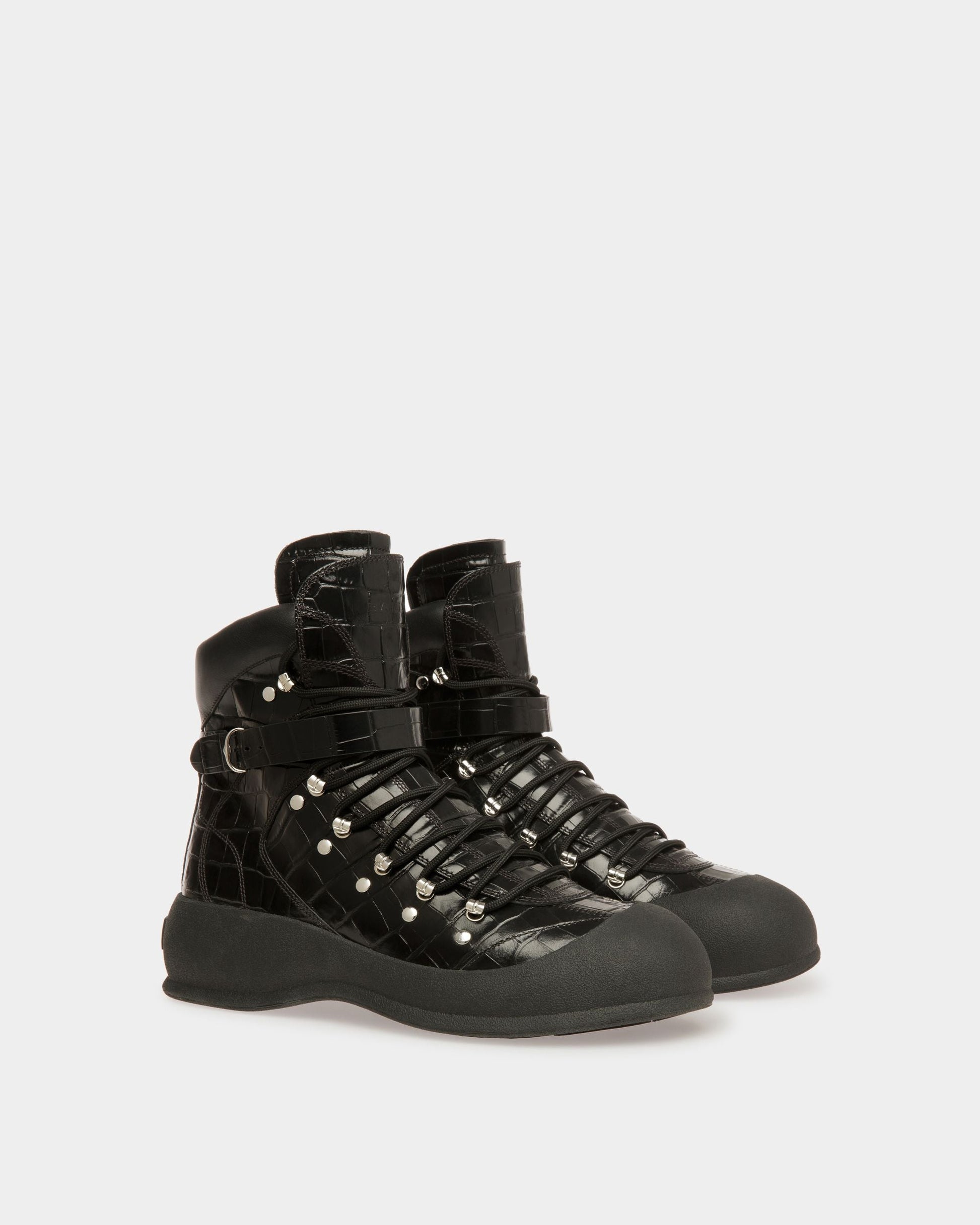 Clyff | Men's Boots | Black Leather | Bally | Still Life 3/4 Front