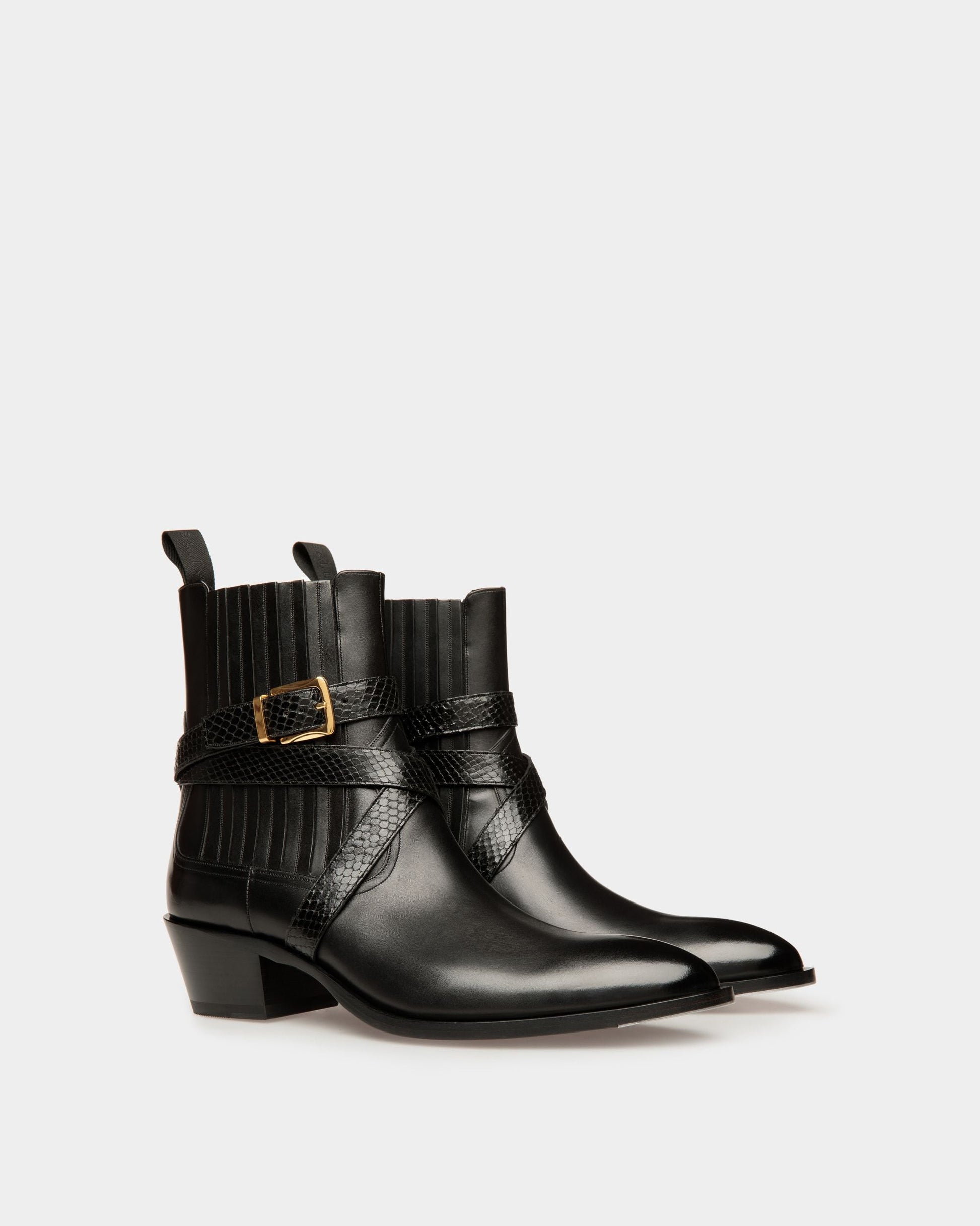 Varen | Men's Boots | Black Leather | Bally | Still Life 3/4 Front
