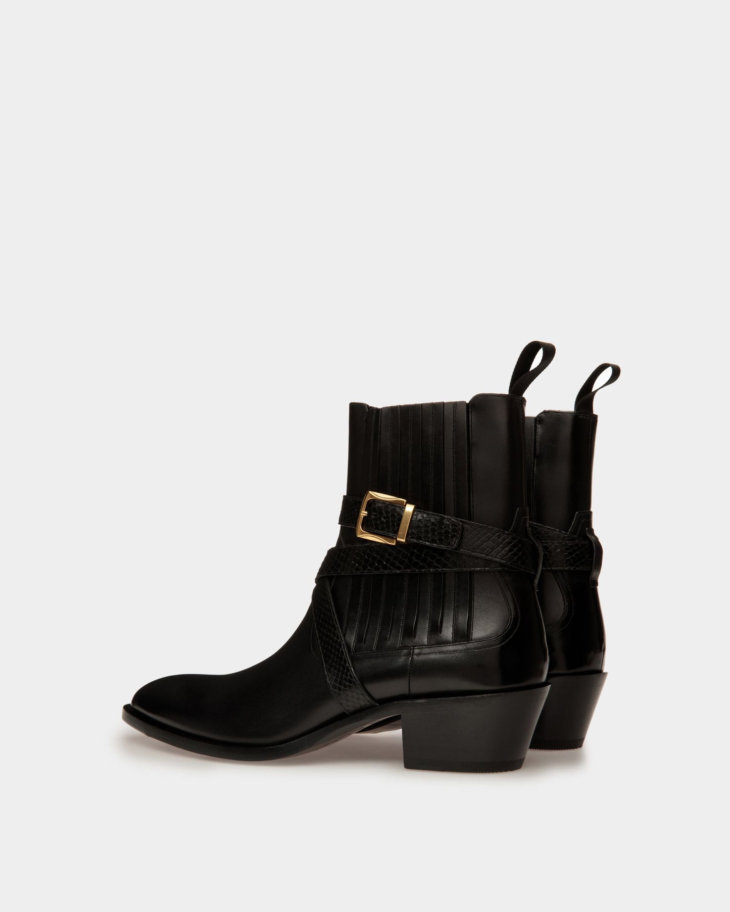 Varen | Men's Boots | Black Leather | Bally | Still Life 3/4 Back