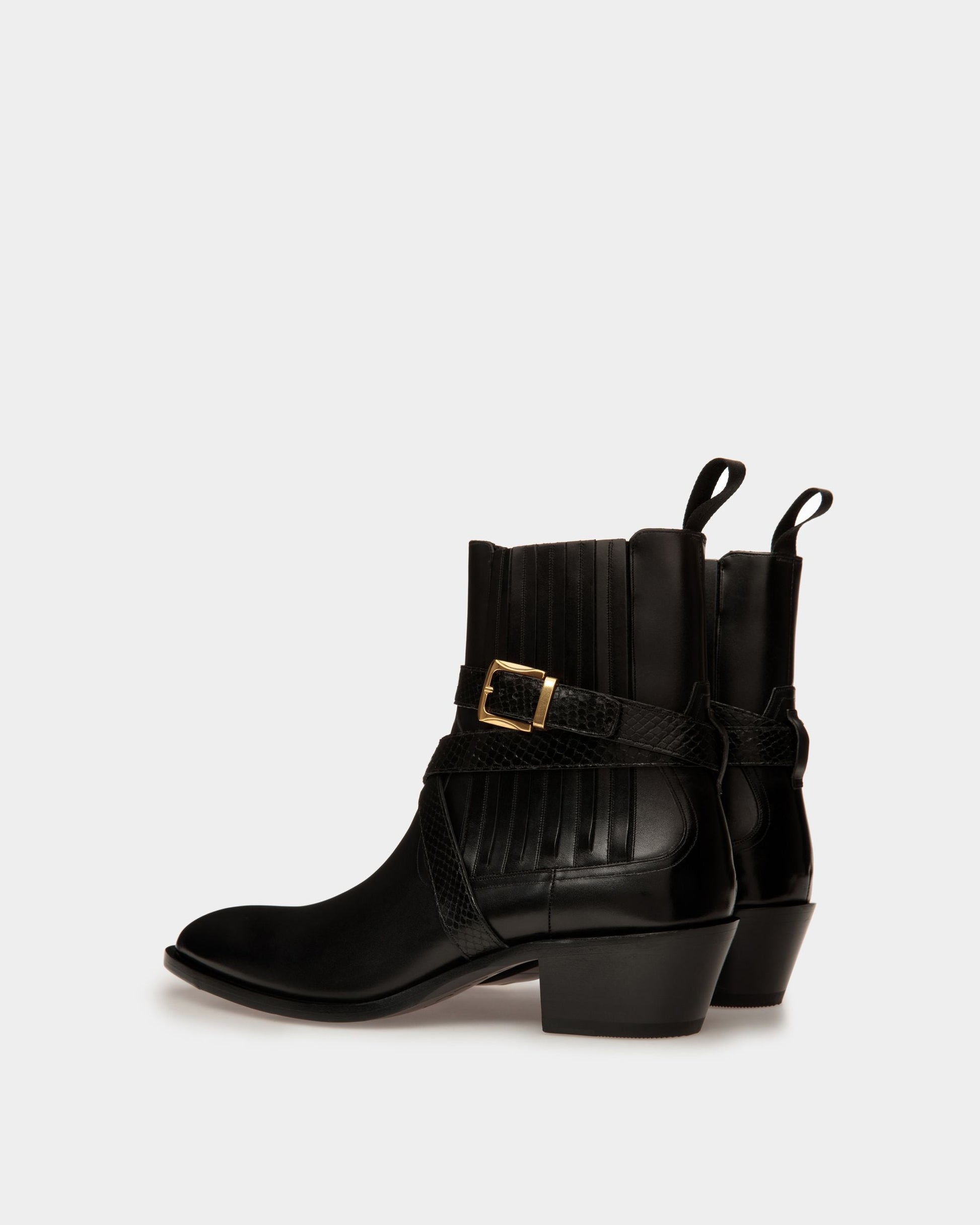 Varen | Men's Boots | Black Leather | Bally | Still Life 3/4 Back