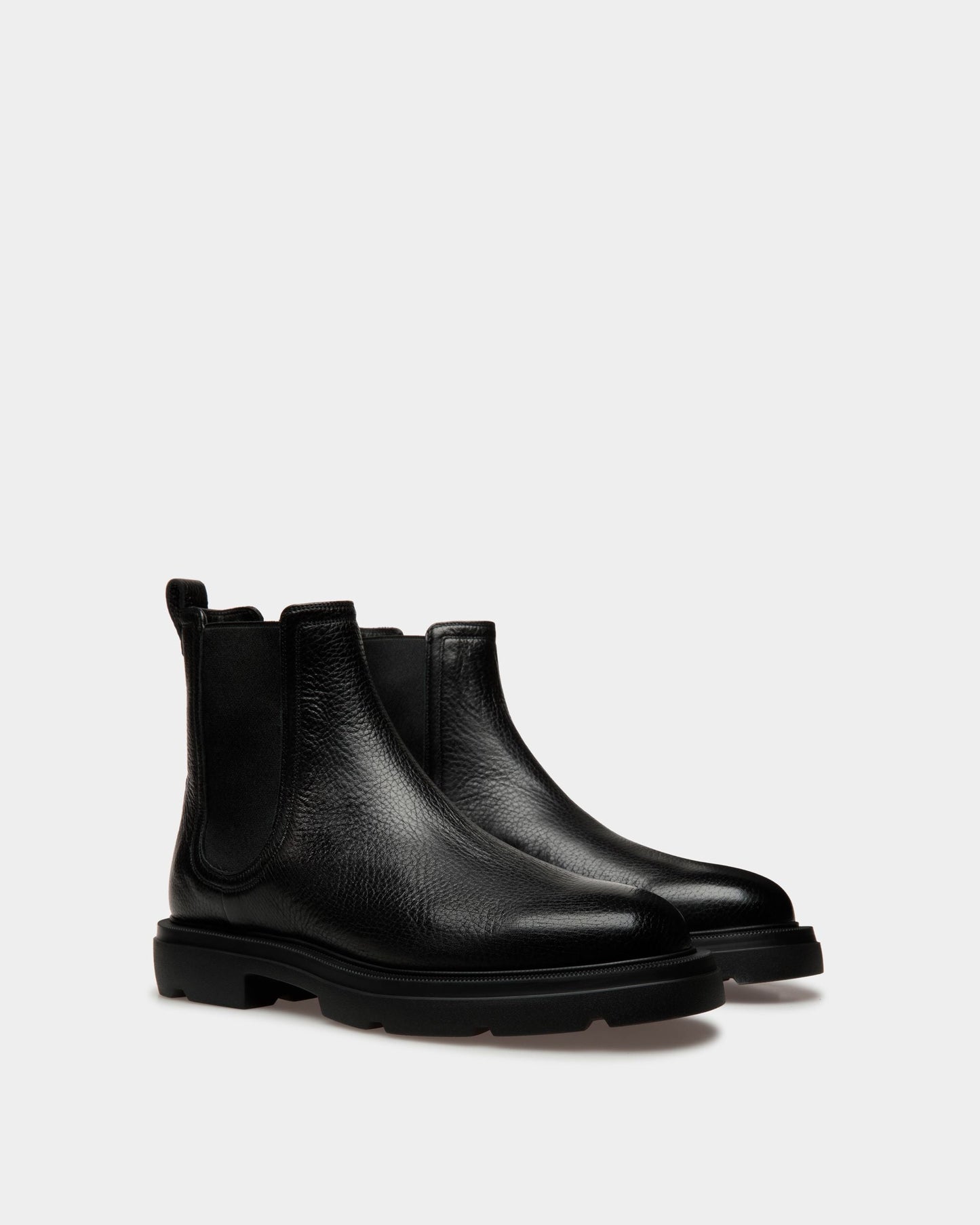 Zurich Booties | Men's Shoes | Black Leather | Bally | Still Life 3/4 Front
