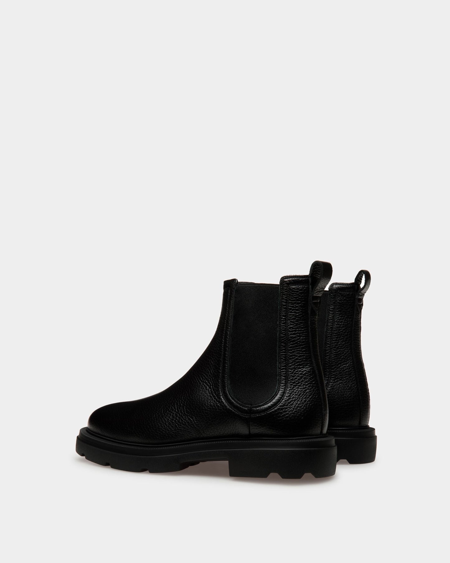 Zurich Booties | Men's Shoes | Black Leather | Bally | Still Life 3/4 Back