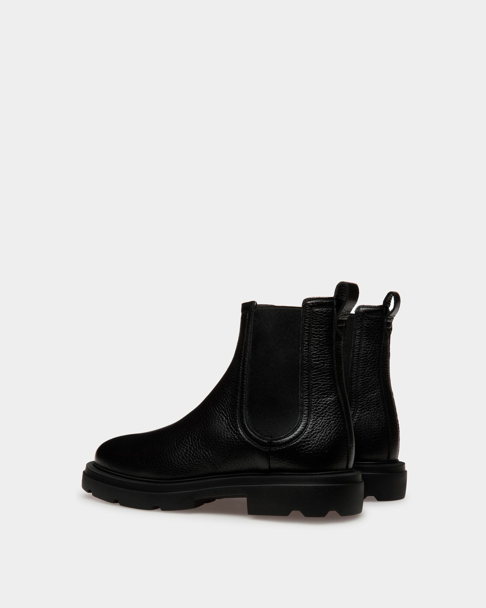 Zurich Booties | Men's Shoes | Black Leather | Bally | Still Life 3/4 Back