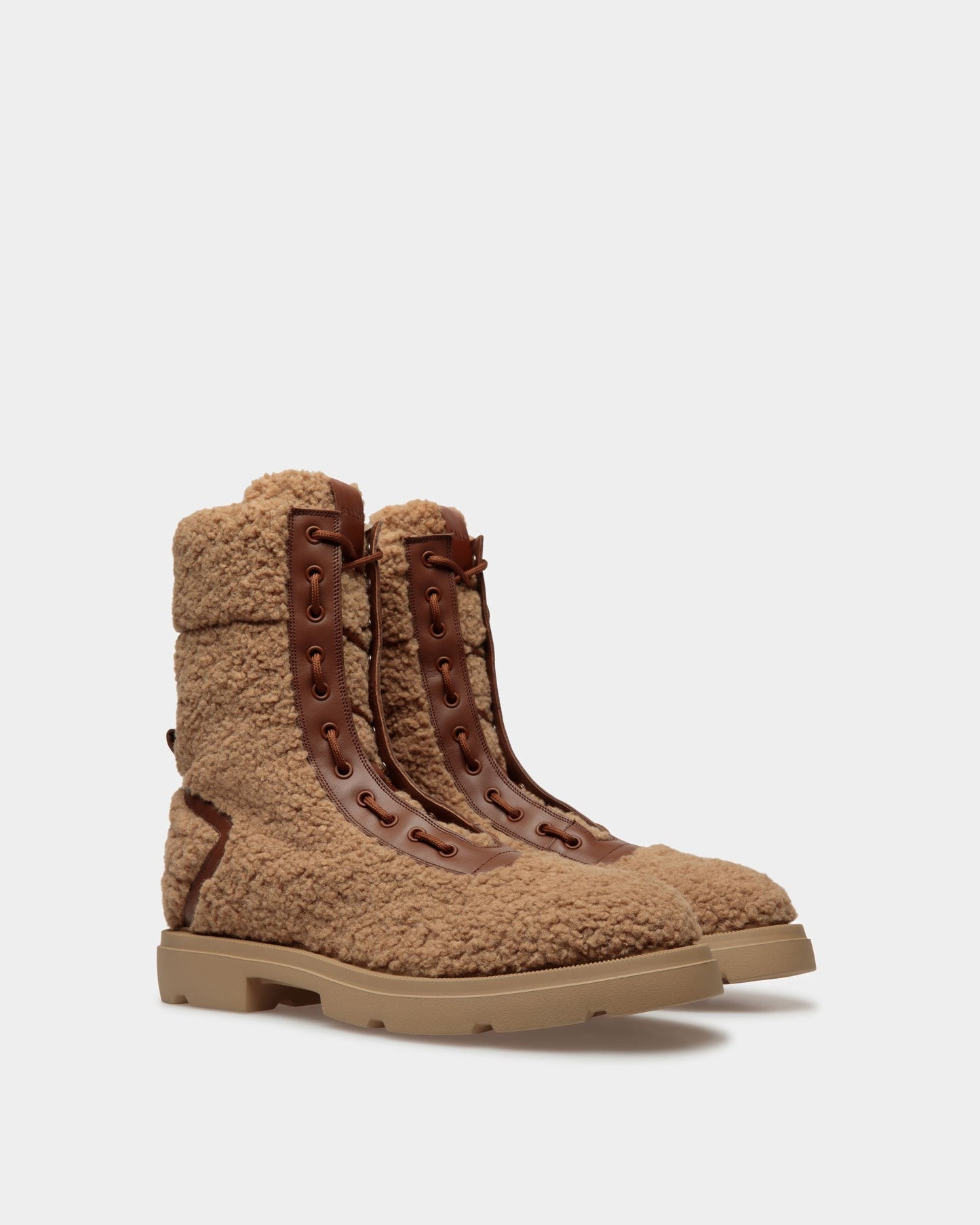 Zendi | Men's Boots | Brown Fabric And Leather | Bally | Still Life 3/4 Front