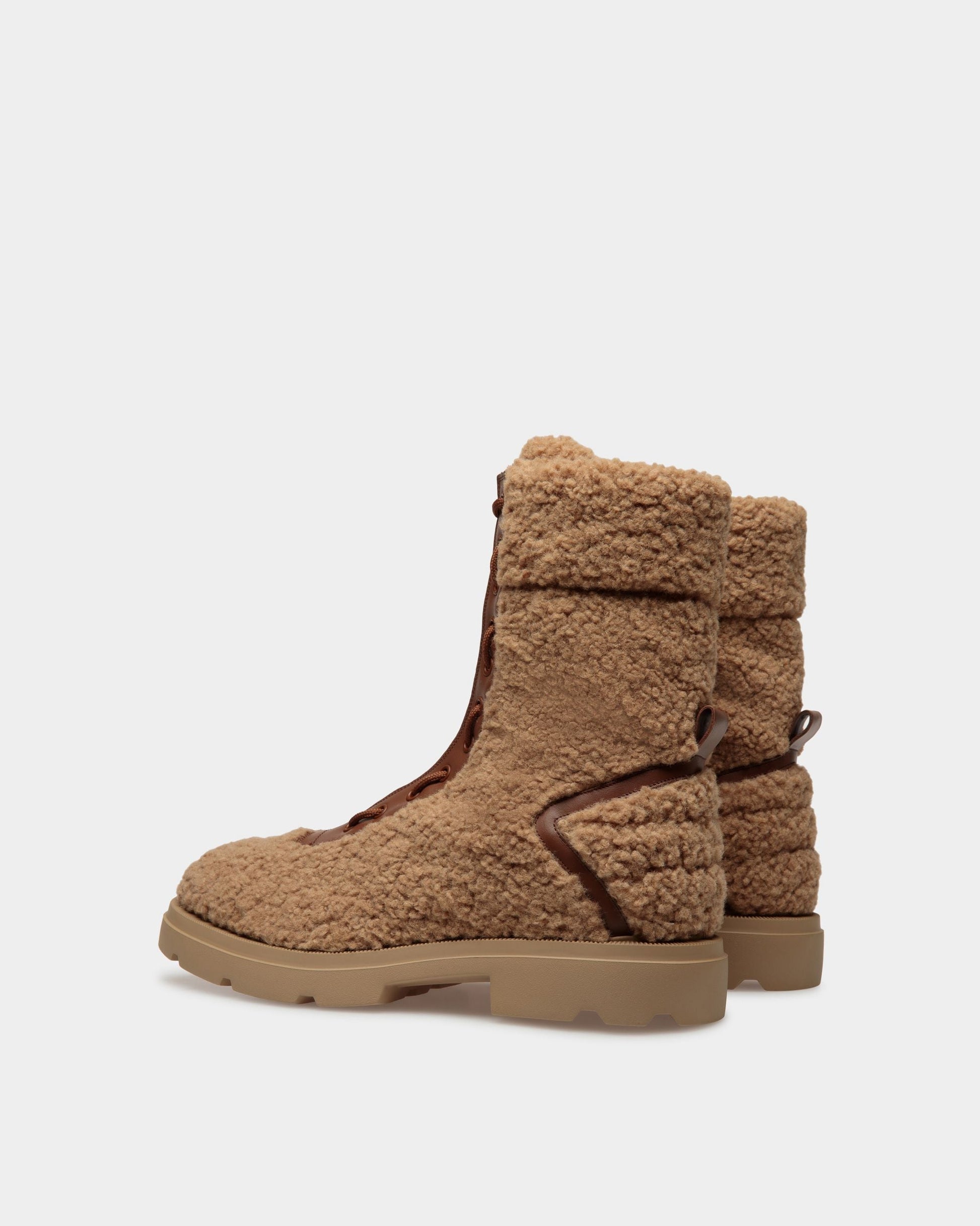 Zendi | Men's Boots | Brown Fabric And Leather | Bally | Still Life 3/4 Back