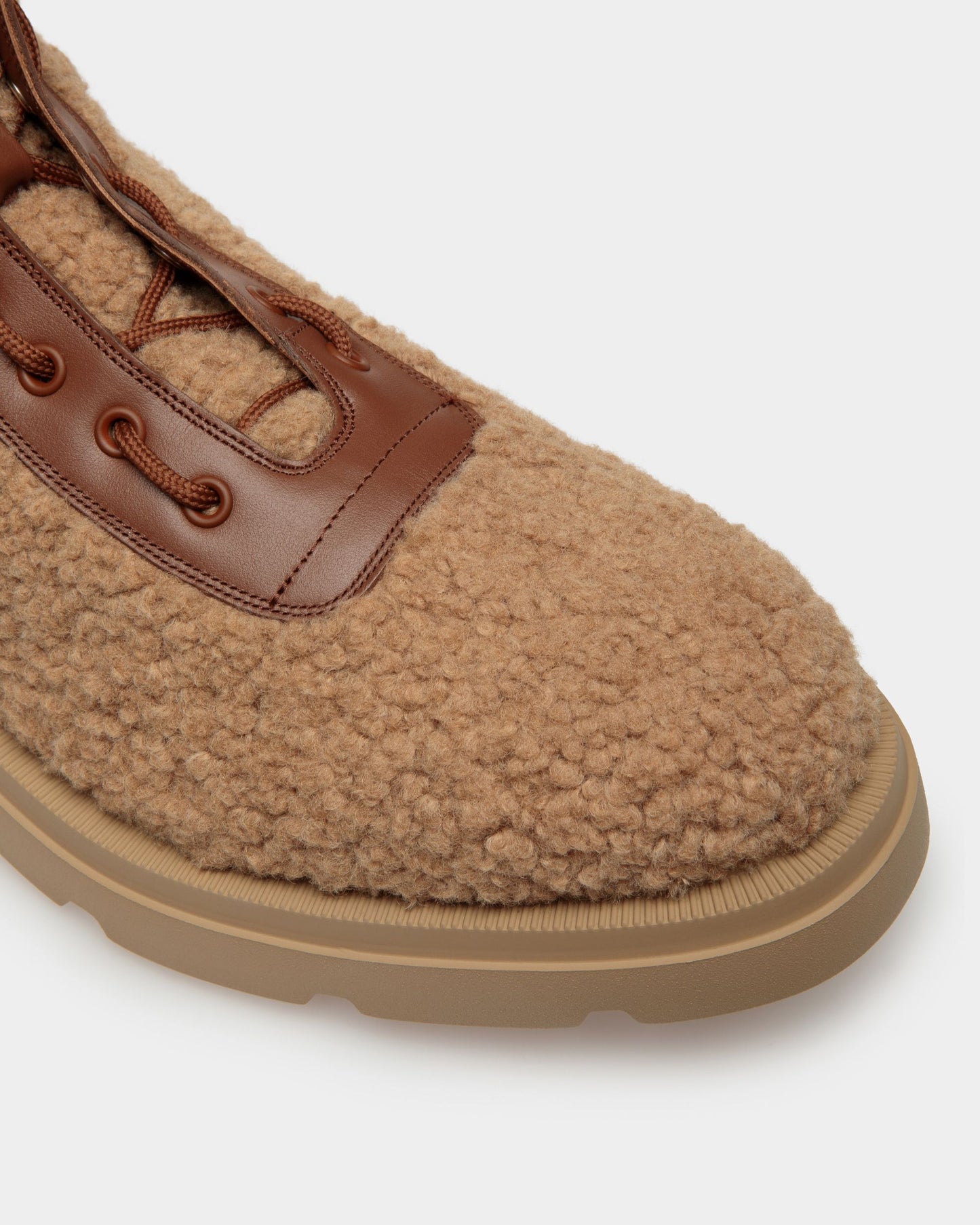 Zendi | Men's Boots | Brown Fabric And Leather | Bally | Still Life Detail