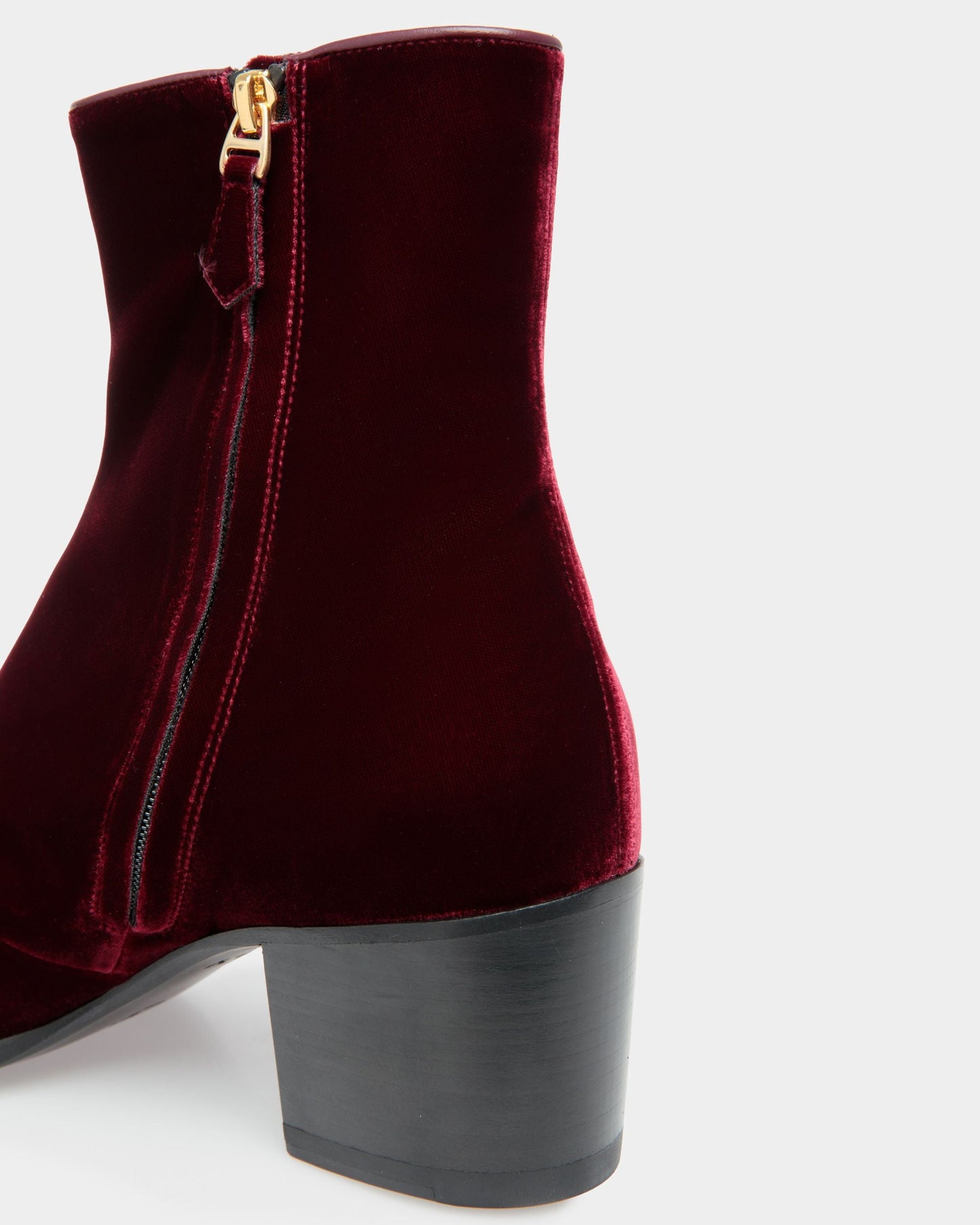 Velez | Men's Boots | Burgundy Velvet | Bally | Still Life Detail