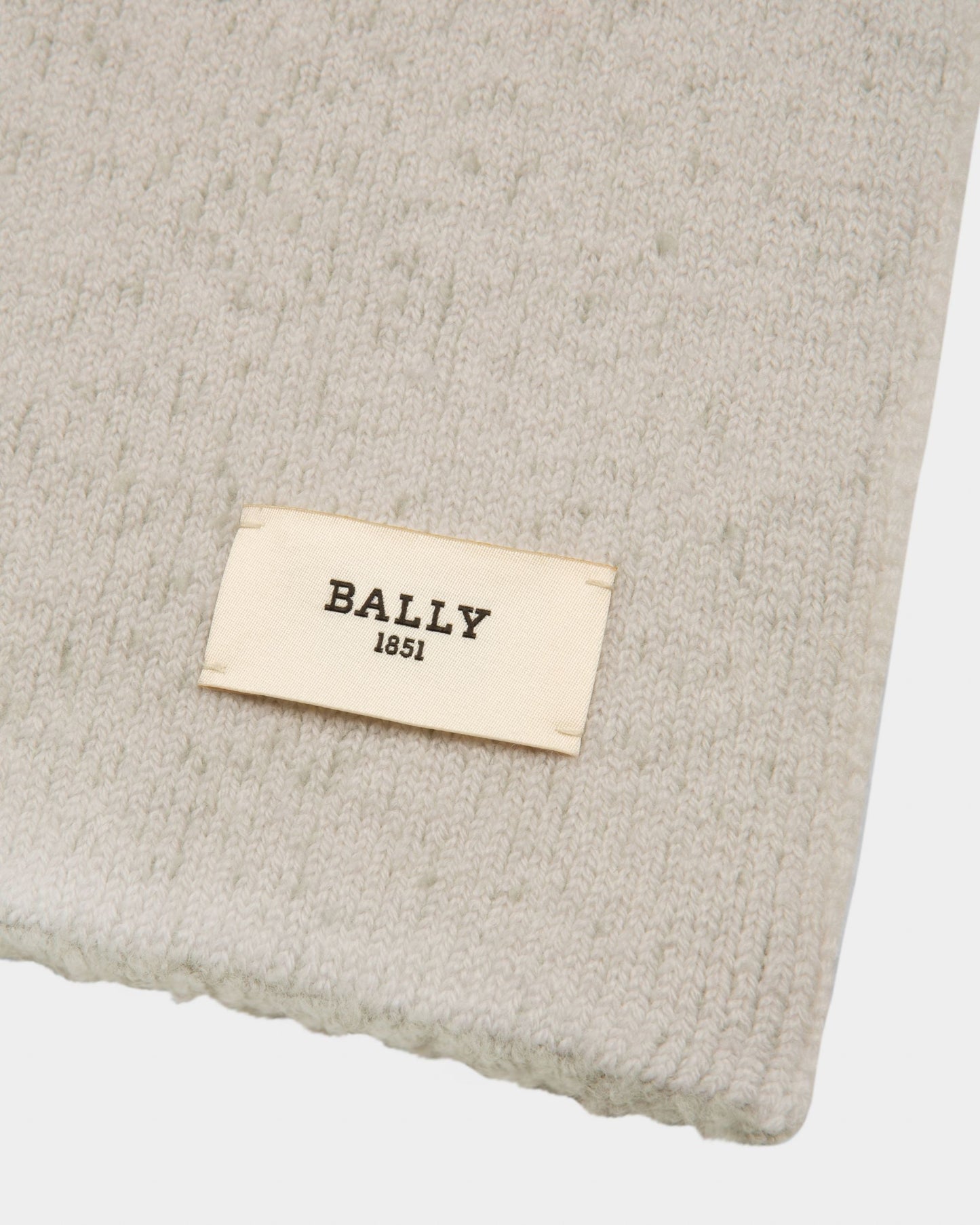 Wool Mix Scarf In Light Blue & Bone