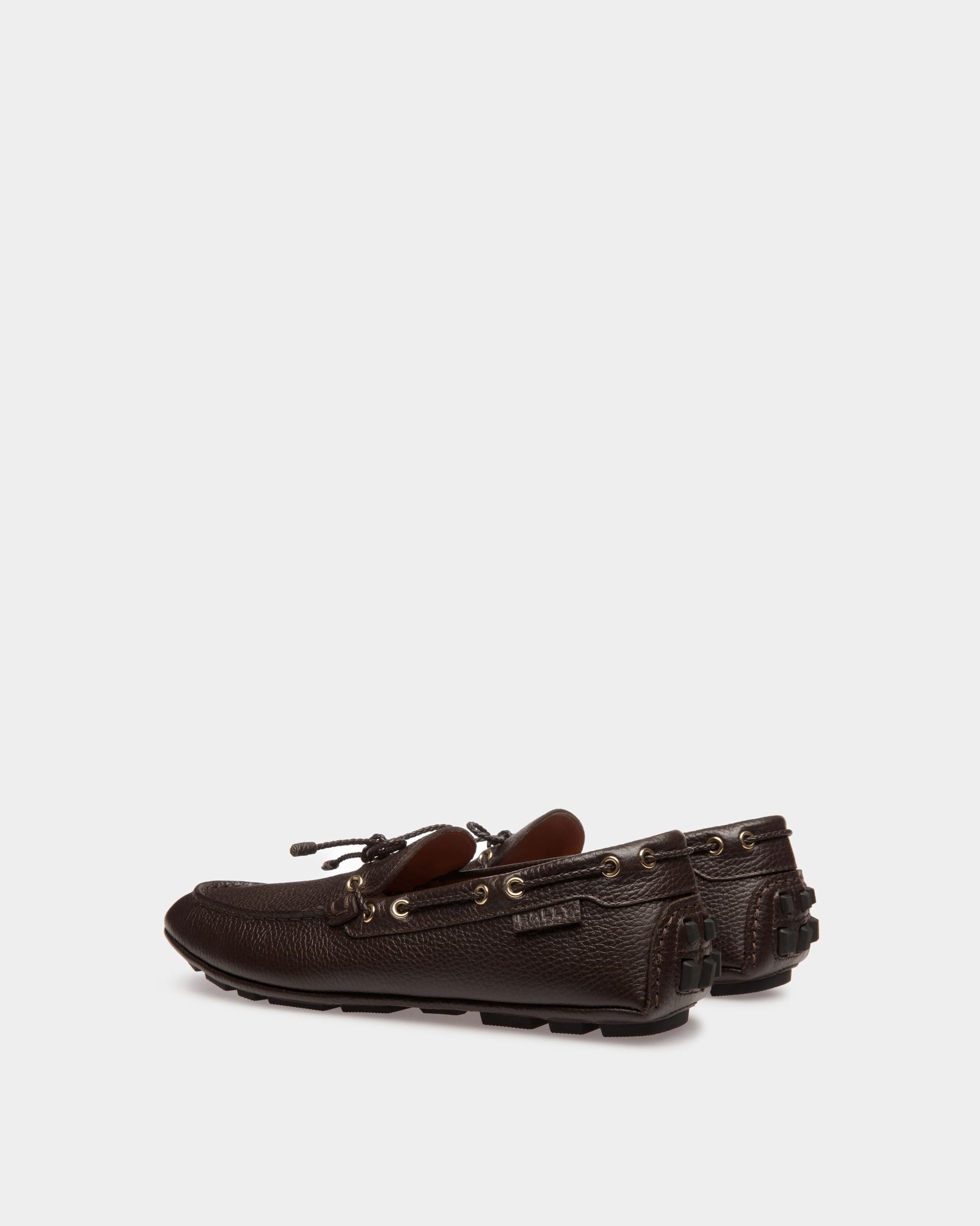 Kyan | Men's Drivers | Brown Leather | Bally | Still Life 3/4 Back