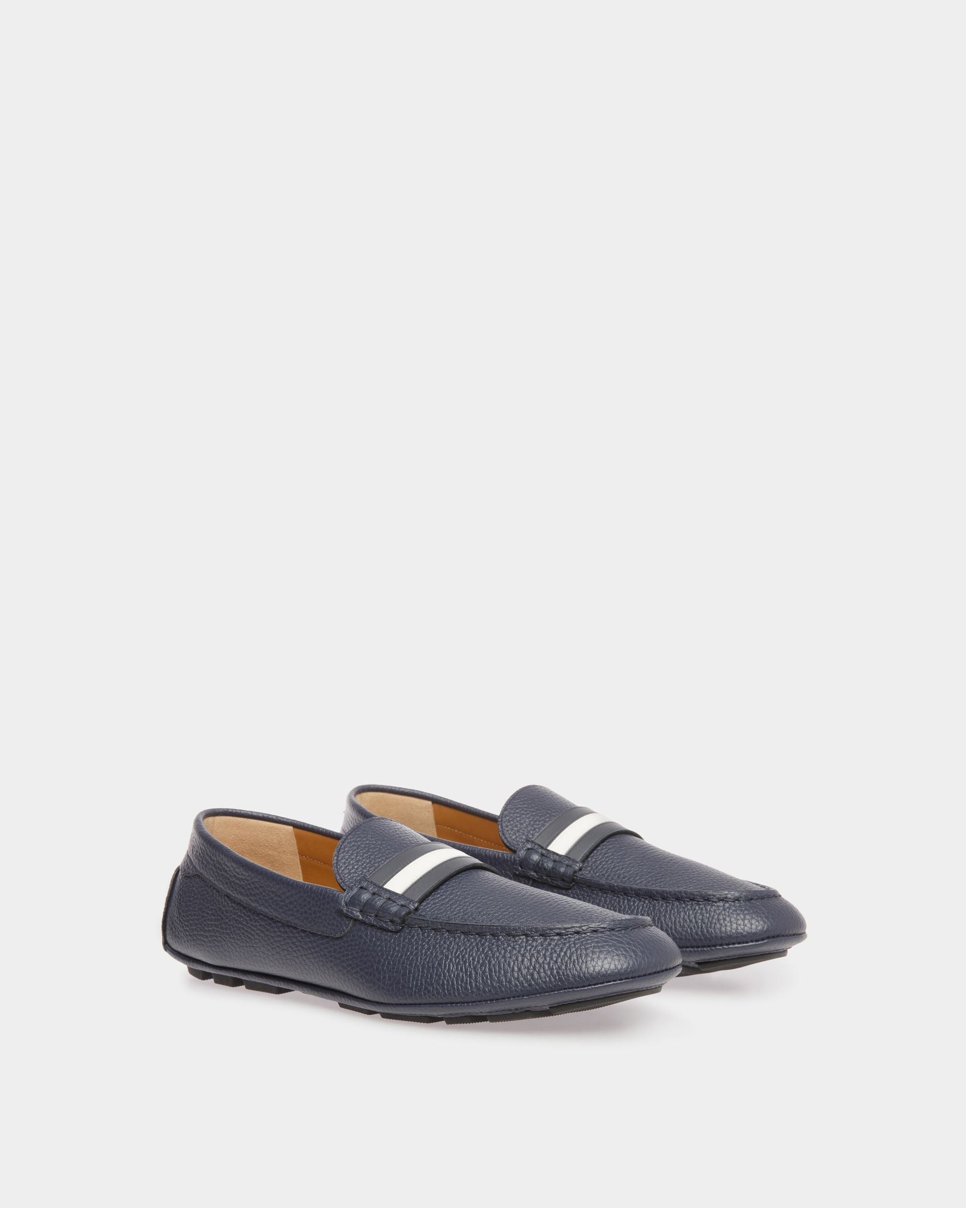 Karlos | Men's Drivers | Midnight Leather | Bally | Still Life 3/4 Front