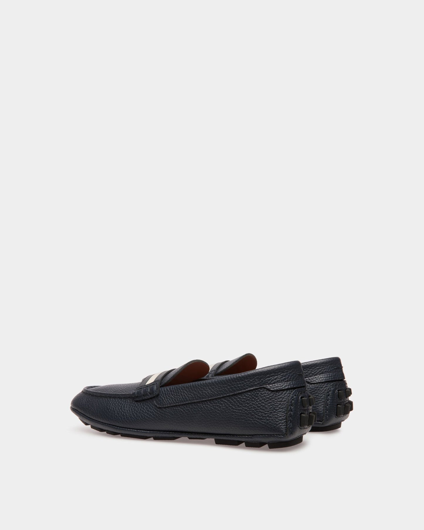 Karlos | Men's Drivers | Midnight Leather | Bally | Still Life 3/4 Back