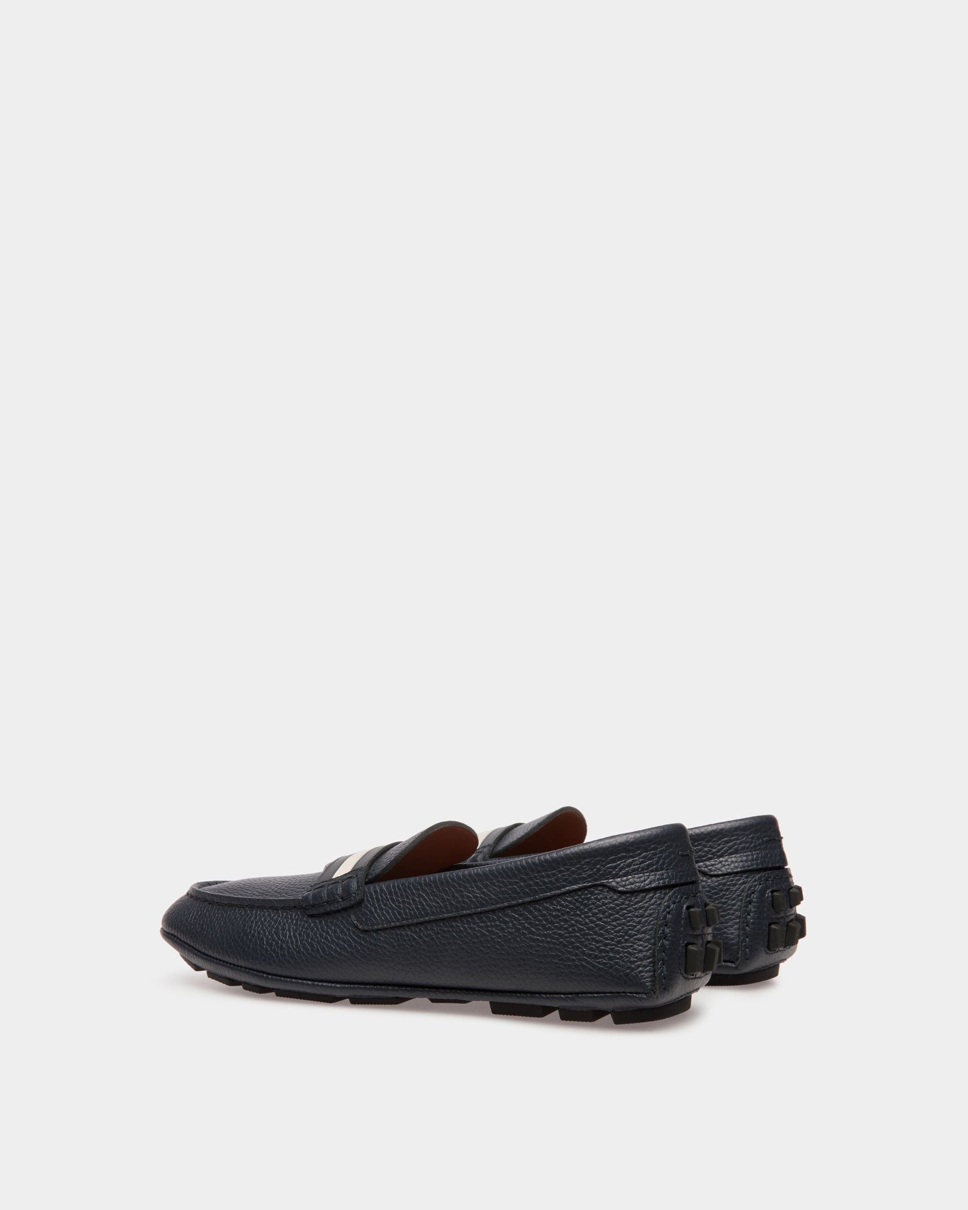 Karlos | Men's Drivers | Midnight Leather | Bally | Still Life 3/4 Back