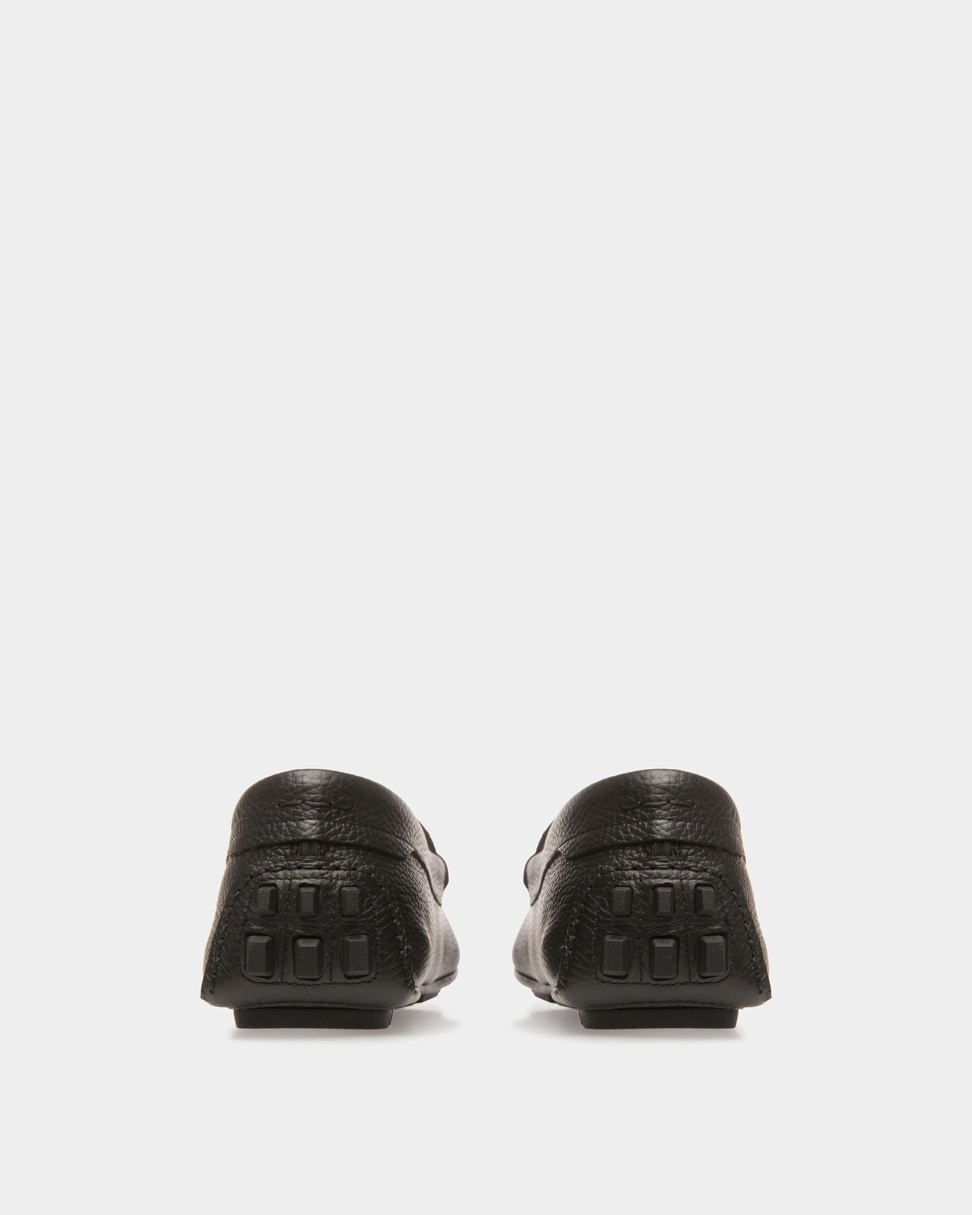 Karlos | Men's Drivers | Black Leather | Bally | Still Life 3/4 Back