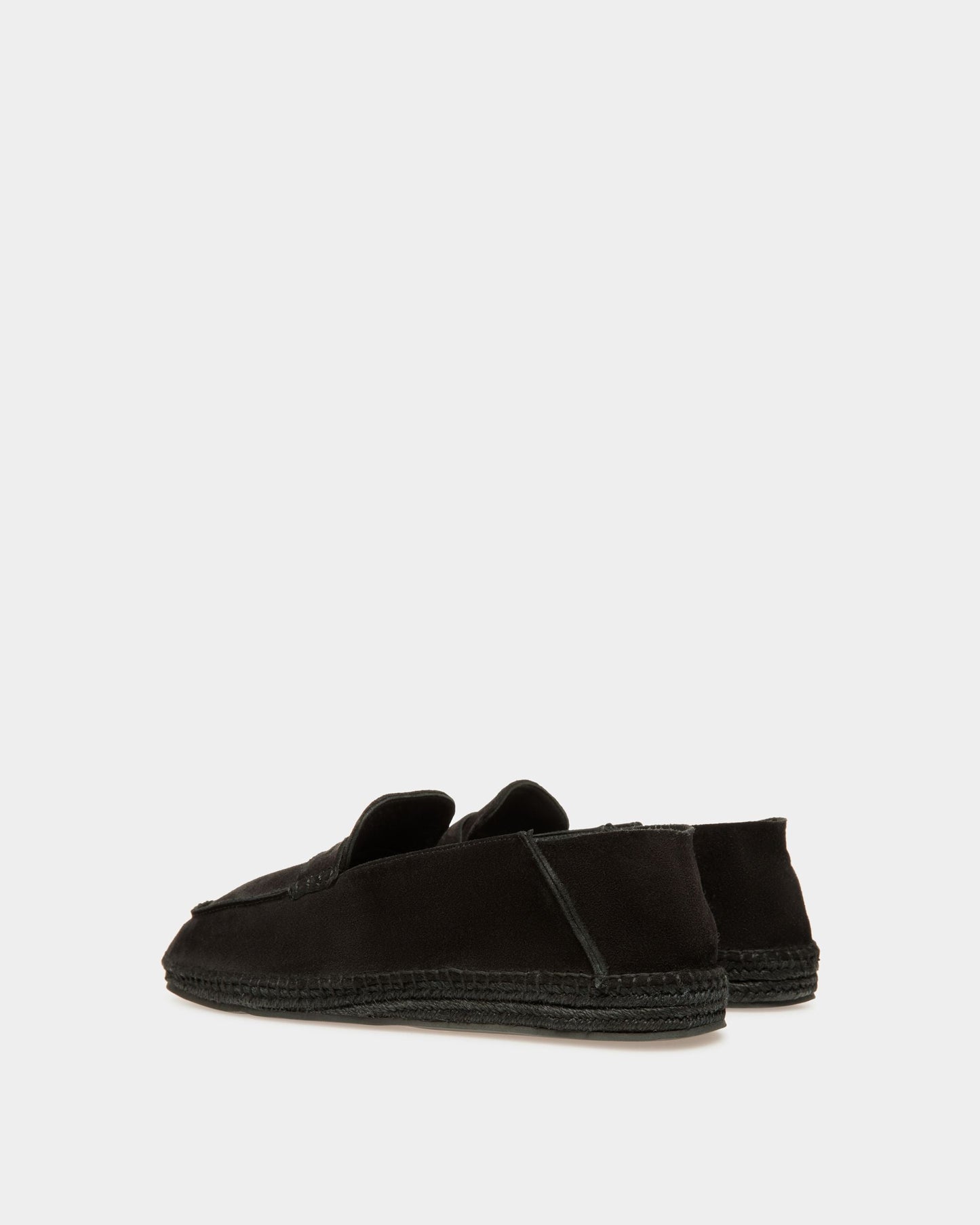 Kolby | Men's Espadrilles | Black Leather | Bally | Still Life 3/4 Back