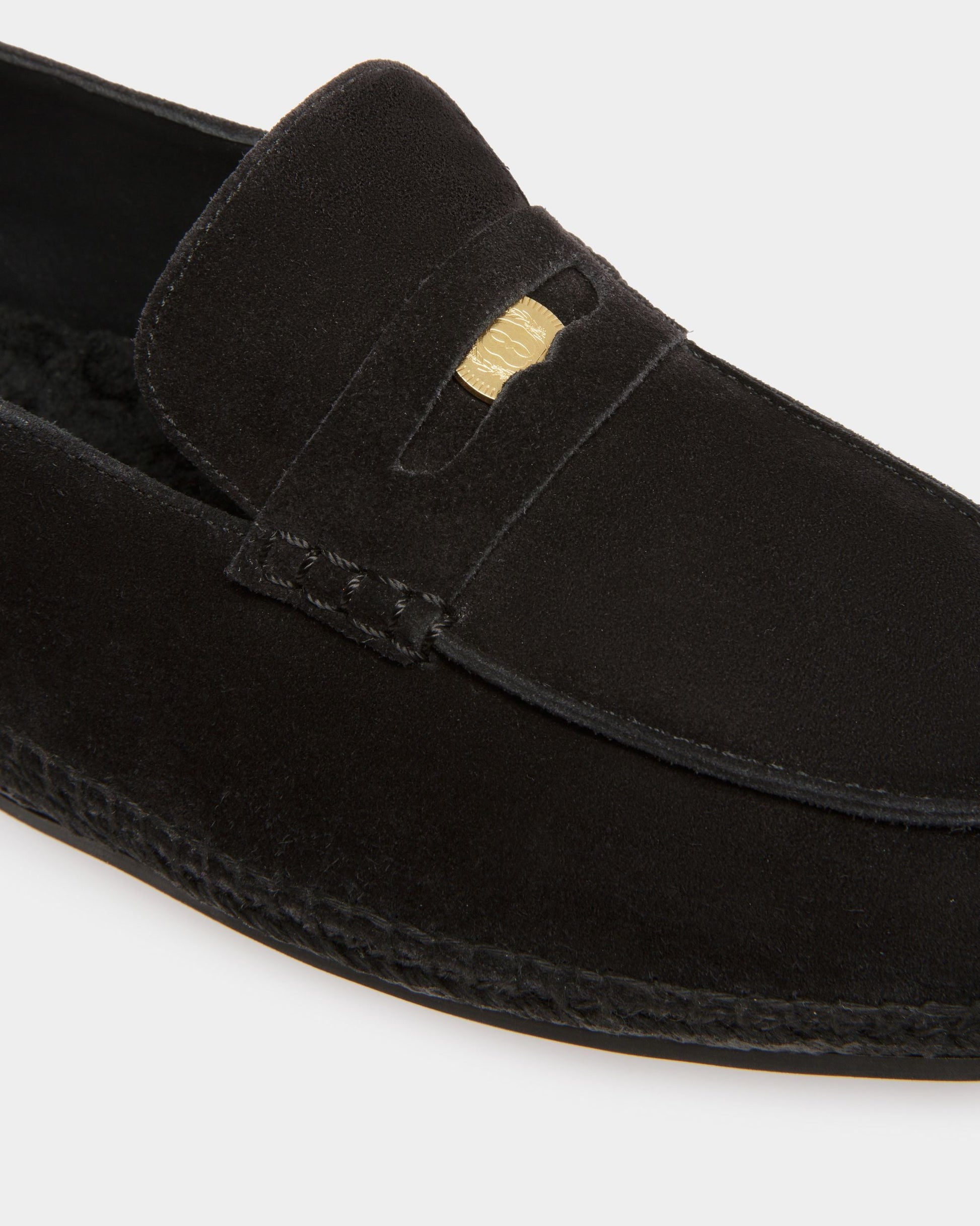Kolby | Men's Espadrilles | Black Leather | Bally | Still Life Detail